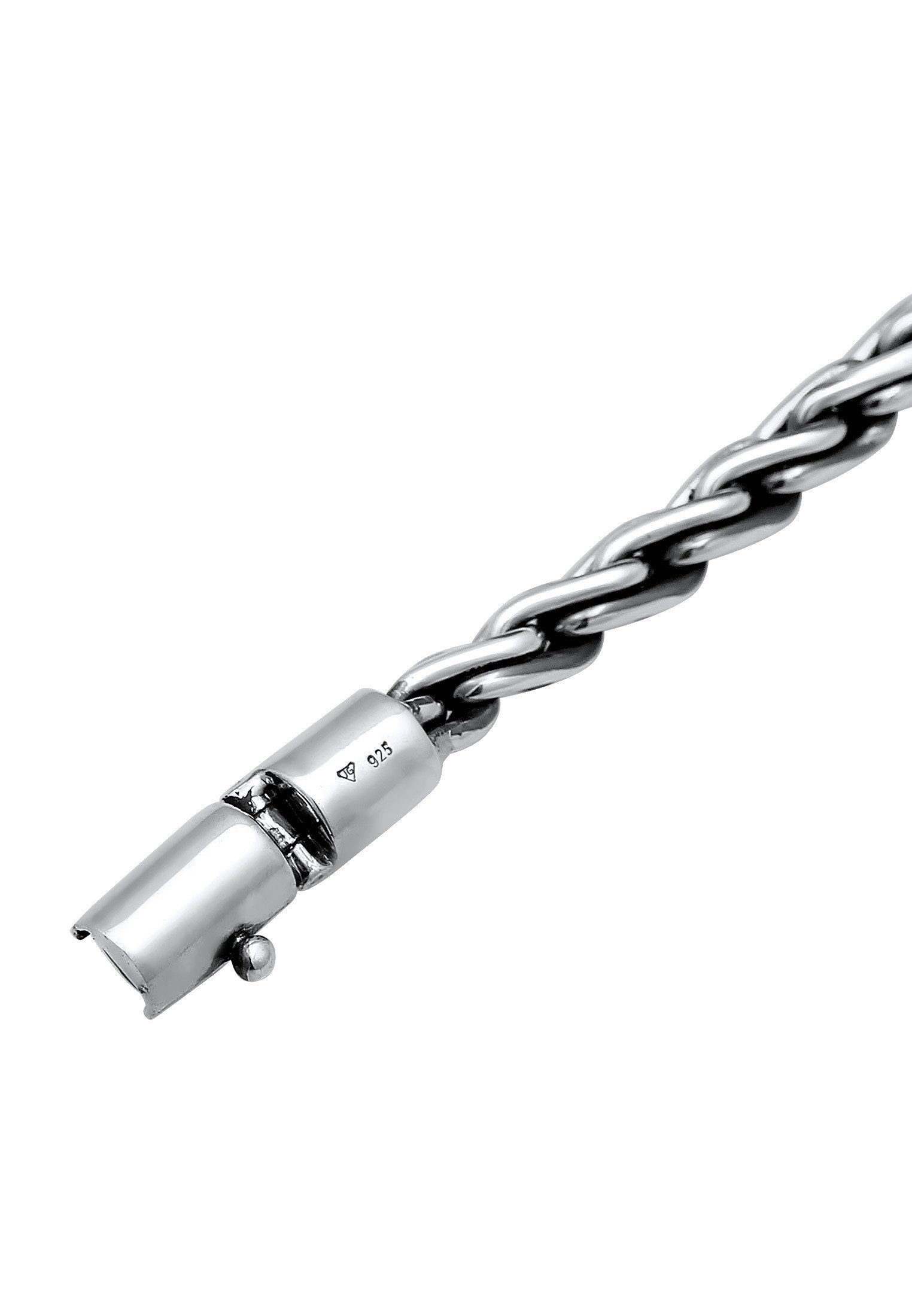 Kuzzoi Silberarmband Herren Kordel Kastenverschluss Unisex 925er Silber, Twisted