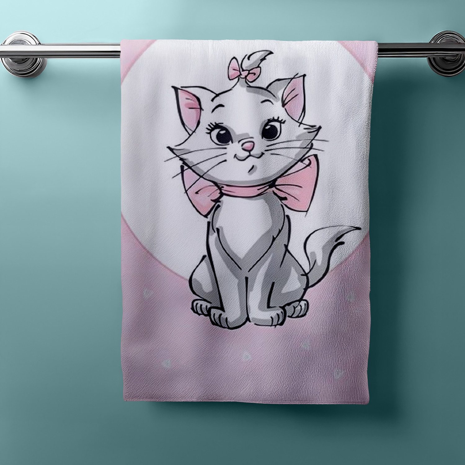 AY!Max Handtücher Disney Aristocats Marie Duschtuch Badetuch Strandtuch 70 x 140cm, (1 Duschtuch, 1-St), Langlebig