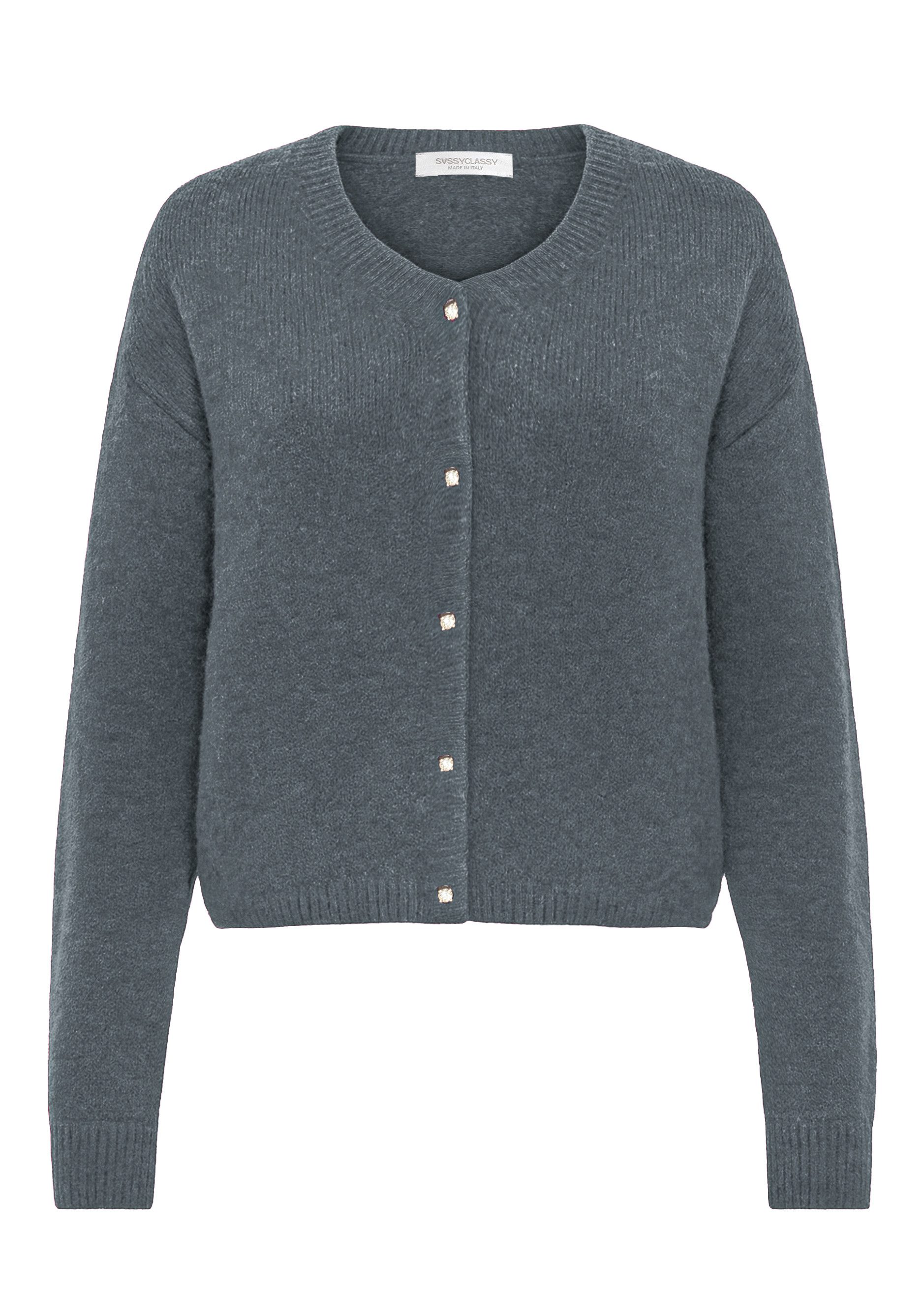 SASSYCLASSY Cardigan Weicher Strickcardigan mit Zierknöpfen günstig online kaufen