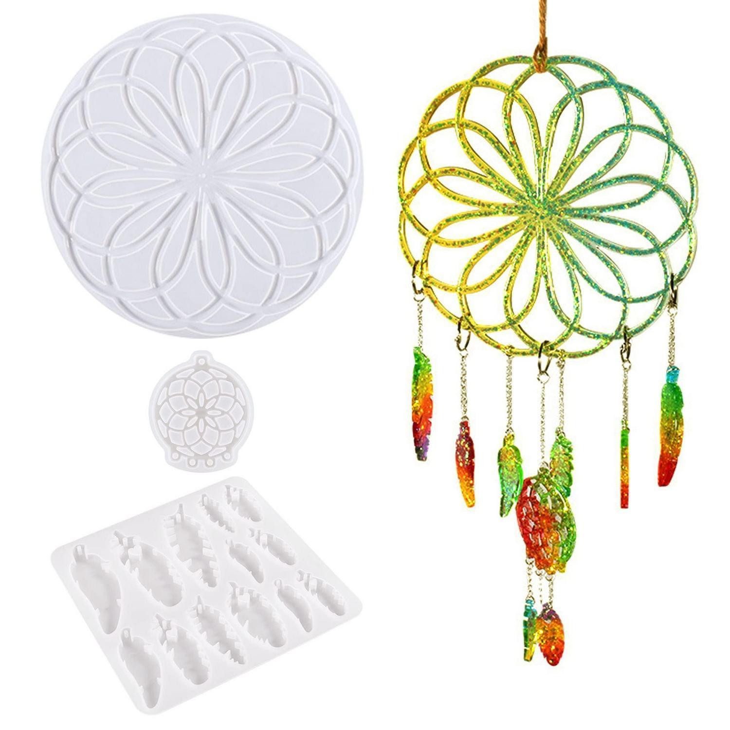 LuxusKollektion Traumfänger Traumfänger Silikonform Epoxidharz Deko (3 St)