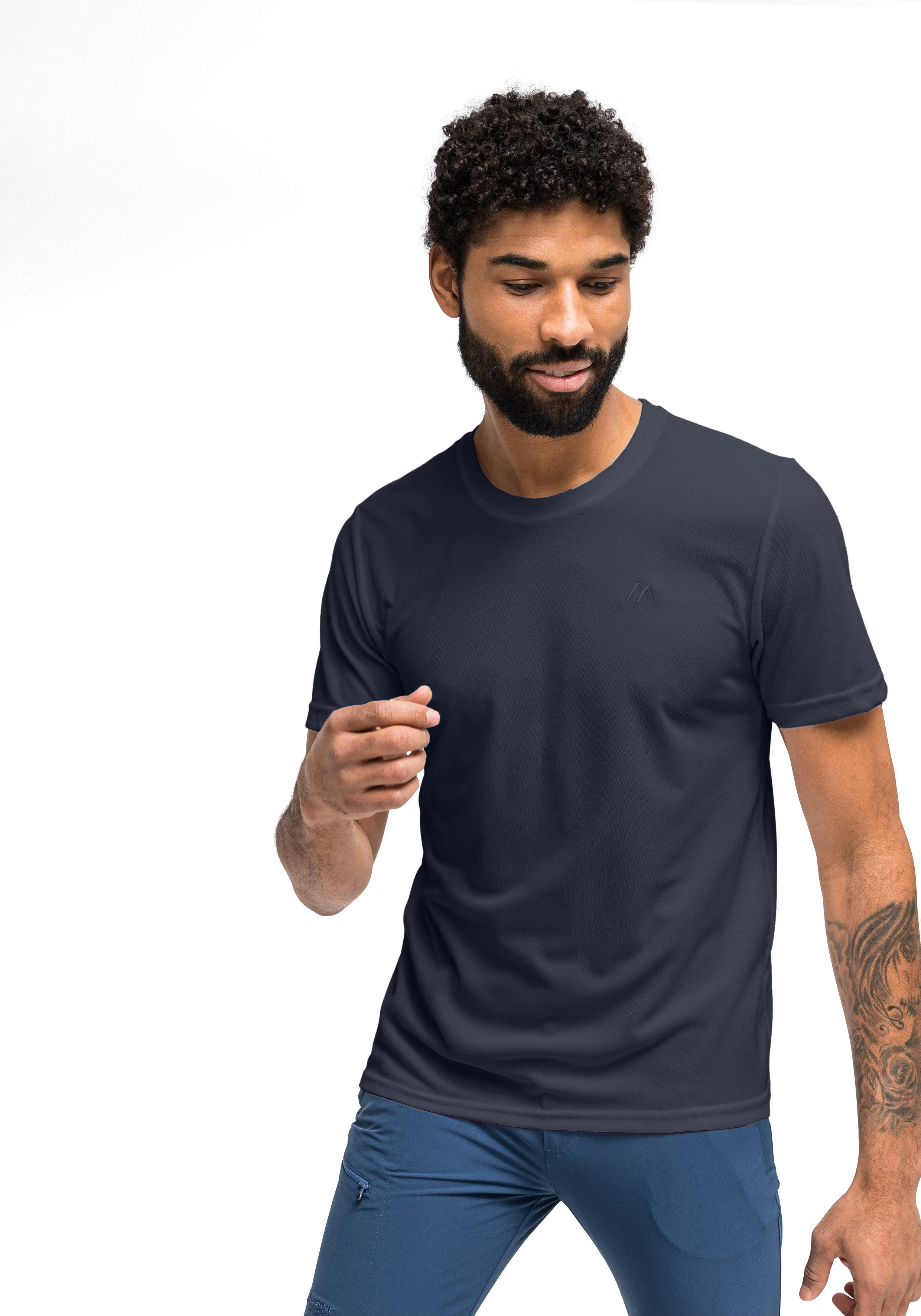 Maier Sports T-Shirt Walter Herren Kurzarmshirt, leichtes Sommer Funktionsshirt, Rundhals, Reg Fit