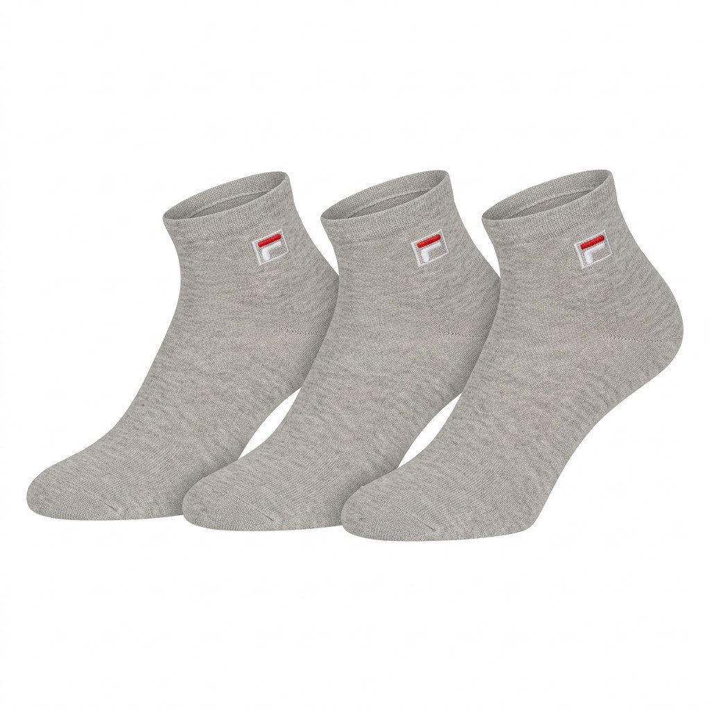 Fila Kurzsocken UNISEX QUARTER PLAIN SOCKS (3 Paar) mit eingestrickem Logo