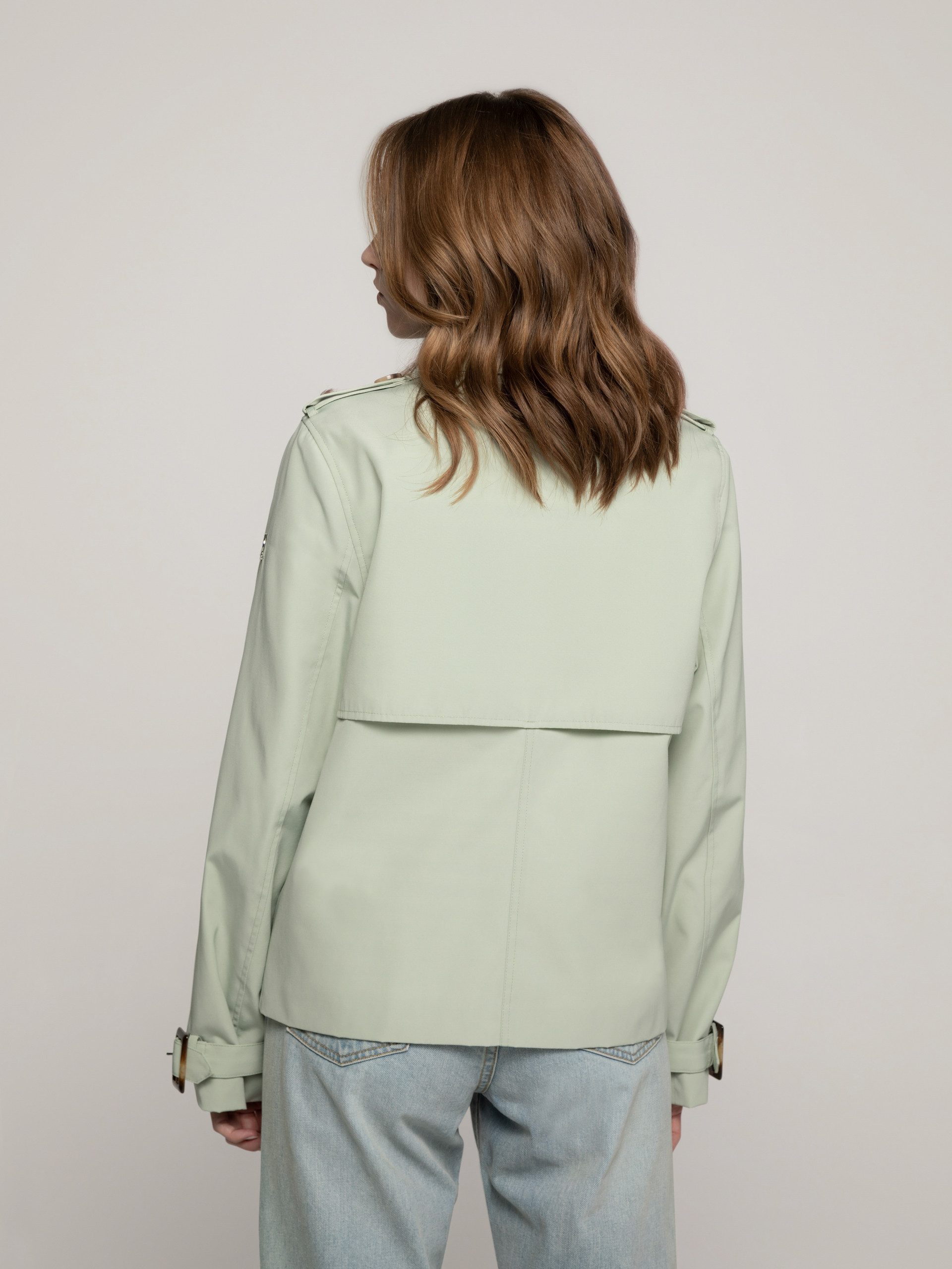 Manisa Kurzjacke Trenchjacke mit Koller