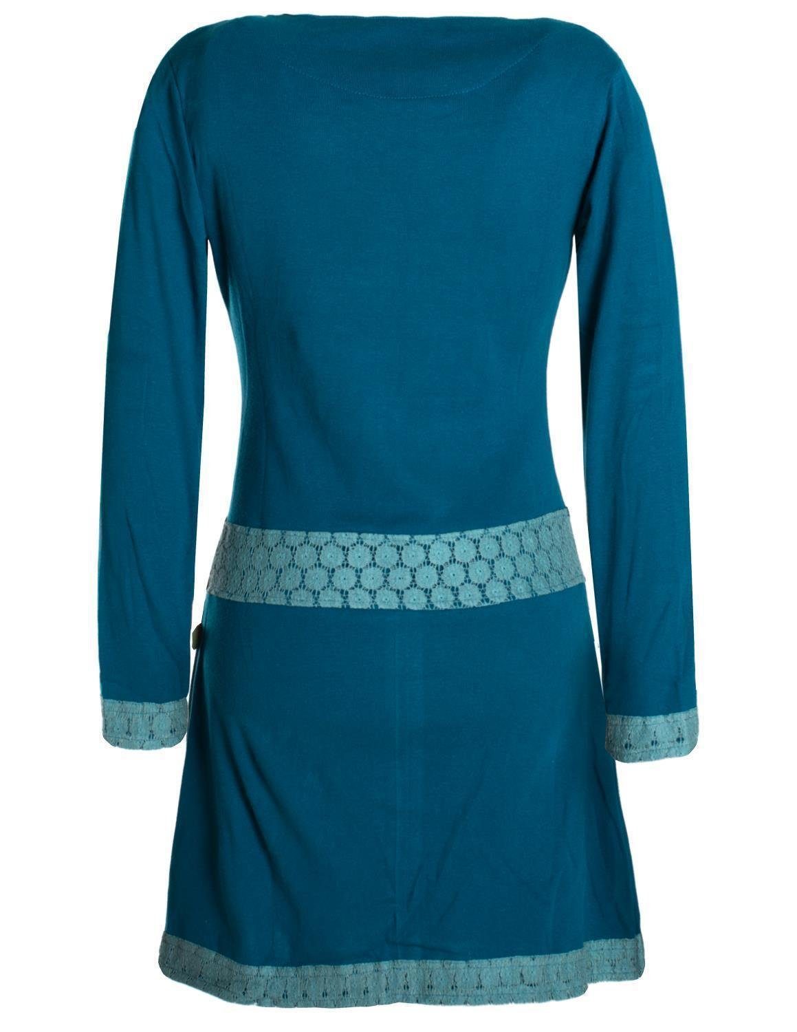 Vishes Tunikakleid Langarm Shirt Kleid Jersey Hippie Blumen Sidebag Boho, G günstig online kaufen