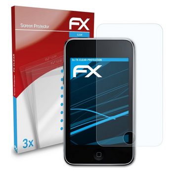 atFoliX Schutzfolie Displayschutz für Apple iPod touch 3G, (3 Folien), Ultraklar und hartbeschichtet