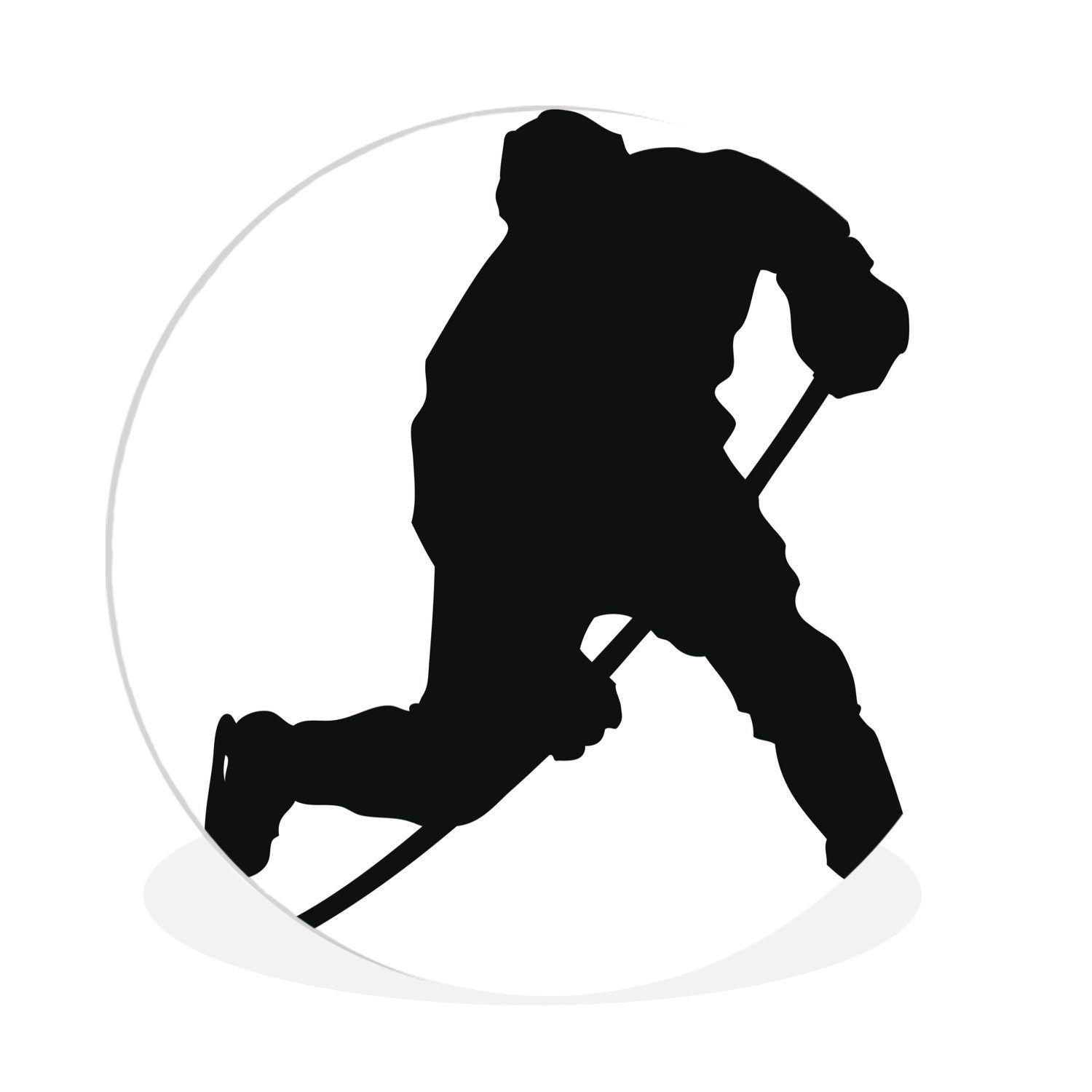 MuchoWow Gemälde Ein dribbelnder Eishockeyspieler in einer Illustration, (1 St), Kreis Wanddekoration Forex, Rundes Wandbild, Wohnzimmer, 30x30 cm