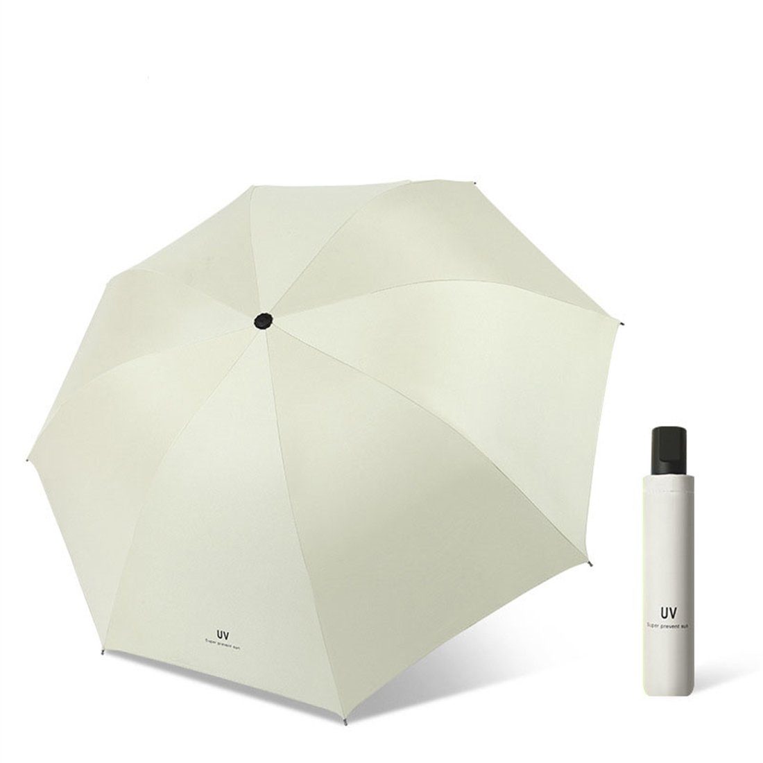 YOOdy~ Taschenregenschirm Regenschirm Sonne vor Sonnenschutz Mini Regen Weiß Taschenschirme und