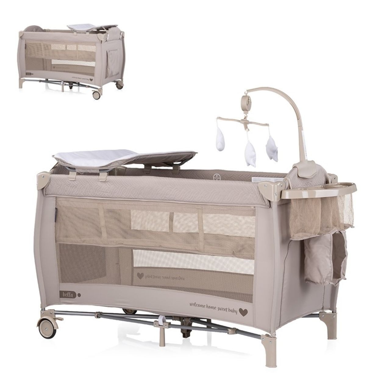 Baby-Reisebett Reisebett Bella 2 Ebenen