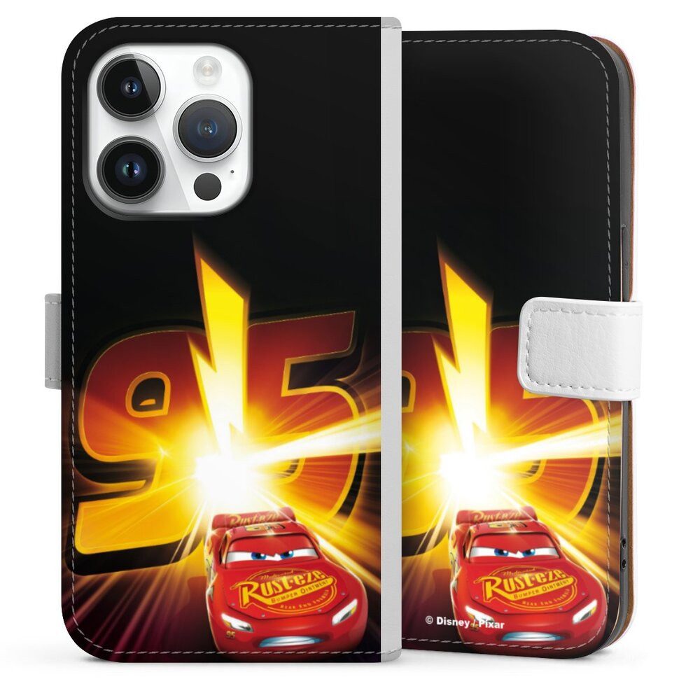 DeinDesign Handyhülle Offizielles Lizenzprodukt Cars Lightning Mcqueen 95 Cars3 Lightning 95, Apple iPhone 14 Pro Hülle Handy Flip Case Wallet Cover