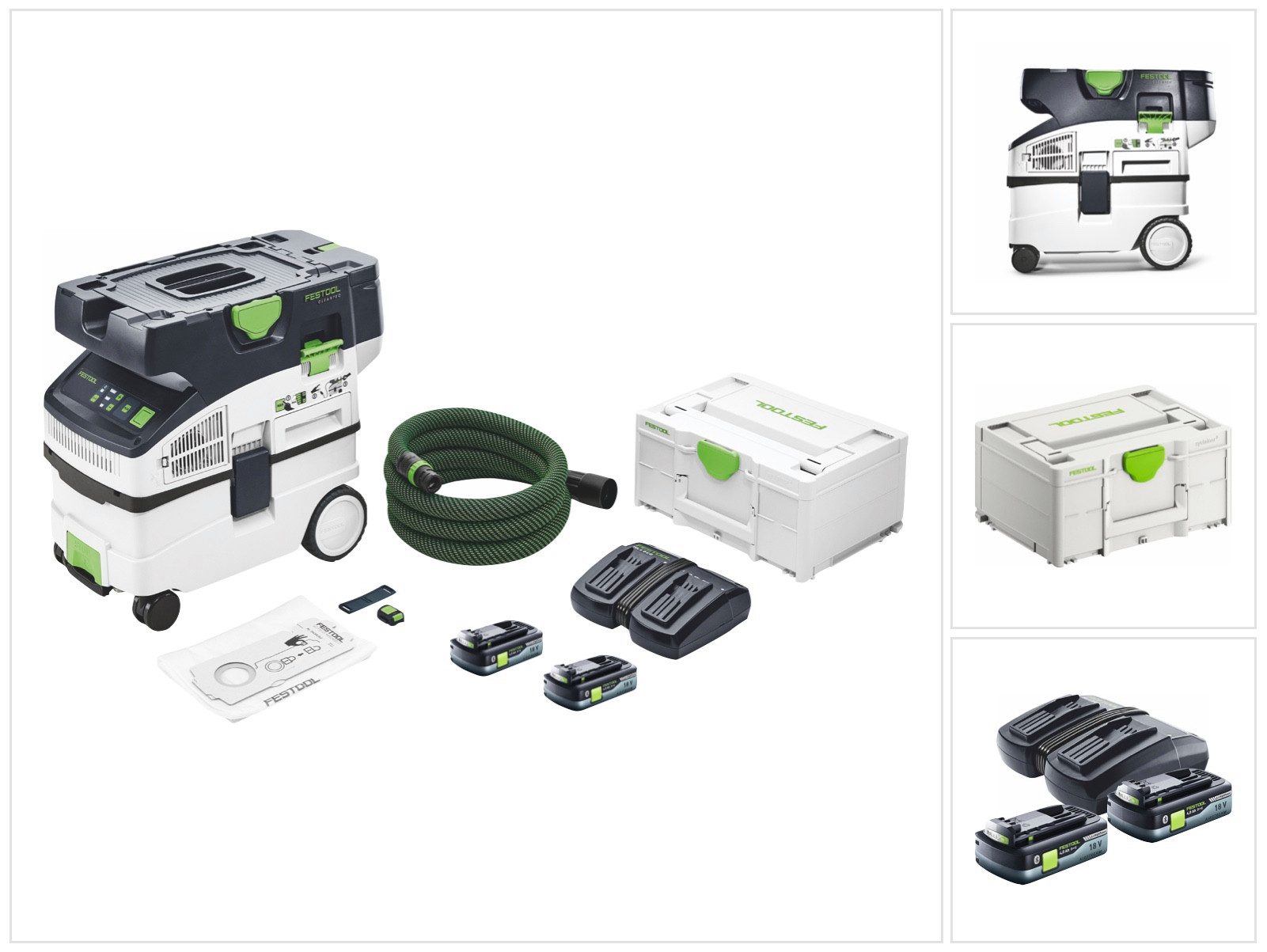 FESTOOL Akku-Handstaubsauger CTLC MIDI Akku Absaugmobil 36 V (2x 18 V) Staubkl. L + 2x Akku 4,0