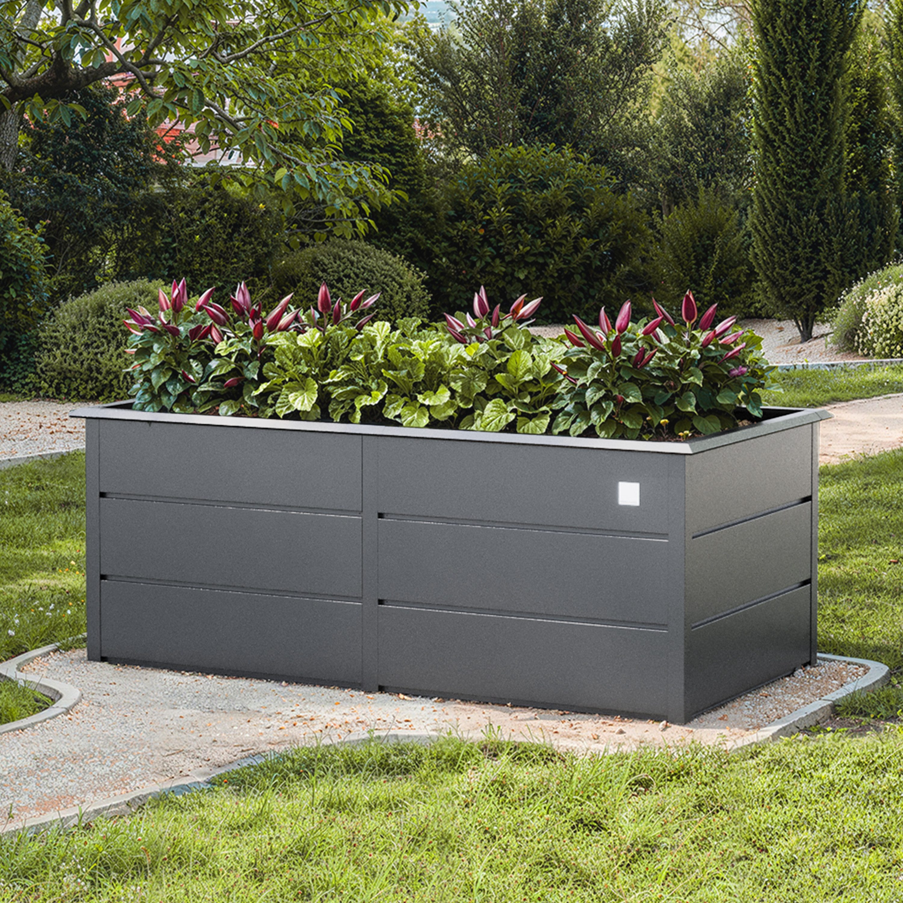 GFP Hochbeet GFP Primeyard LILLY aus feuerverzinktem Stahl 150x75x78 cm, Stahl