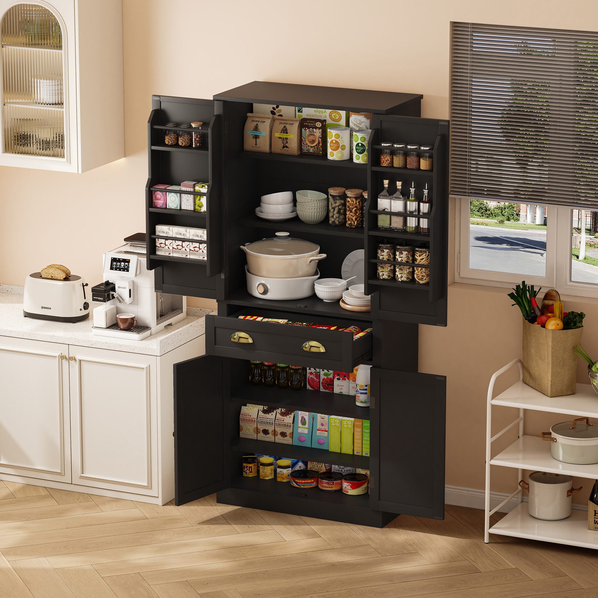 OKWISH Hochschrank Aufbewahrungsschrank,Sideboard (182 cm Hochschrank günstig online kaufen