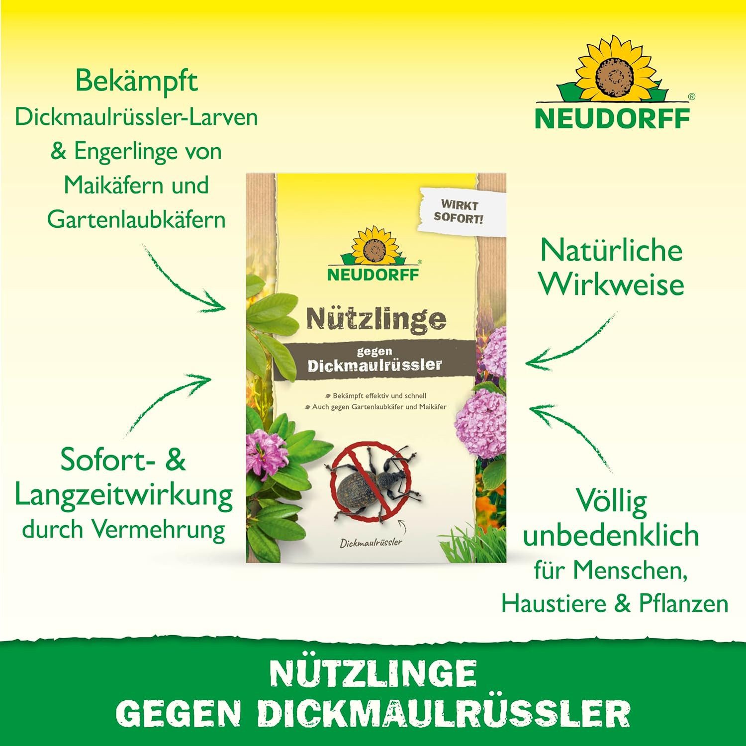 Neudorff Nematoden Nützlinge gegen Dickmaulrüssler 10 Mio HM-Nematoden, Biologische Schädlingsbekämpfung mit HM-Nematoden