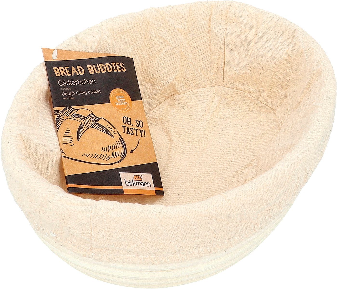 Birkmann Gärkorb Gärkörbchen mit Baumwoll-Bezug, in verschiedenen Größen und Formen erhältlich