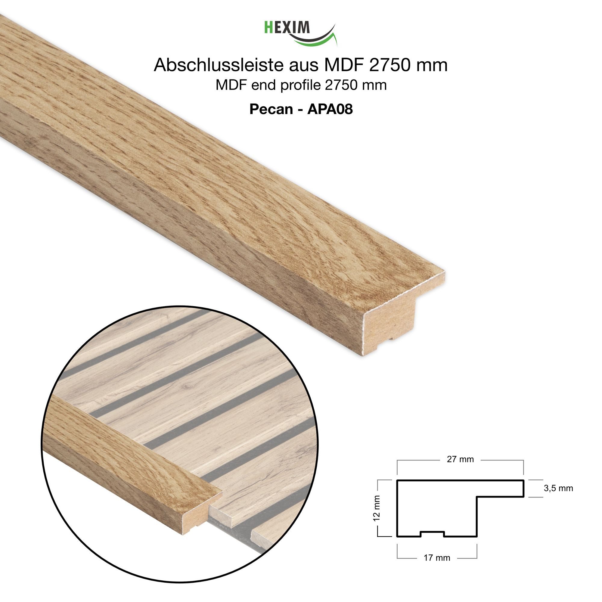 Hexim Wanddekoobjekt APA08 (Abschlussleiste 275x2,7cm passend günstig online kaufen