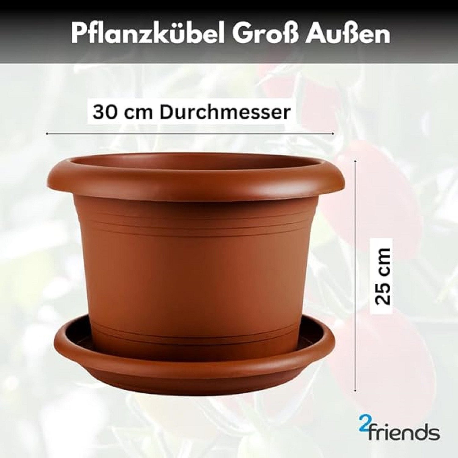 SUSTANIA Blumentopf Pflanzkübel mit Untersetzern (4er günstig online kaufen