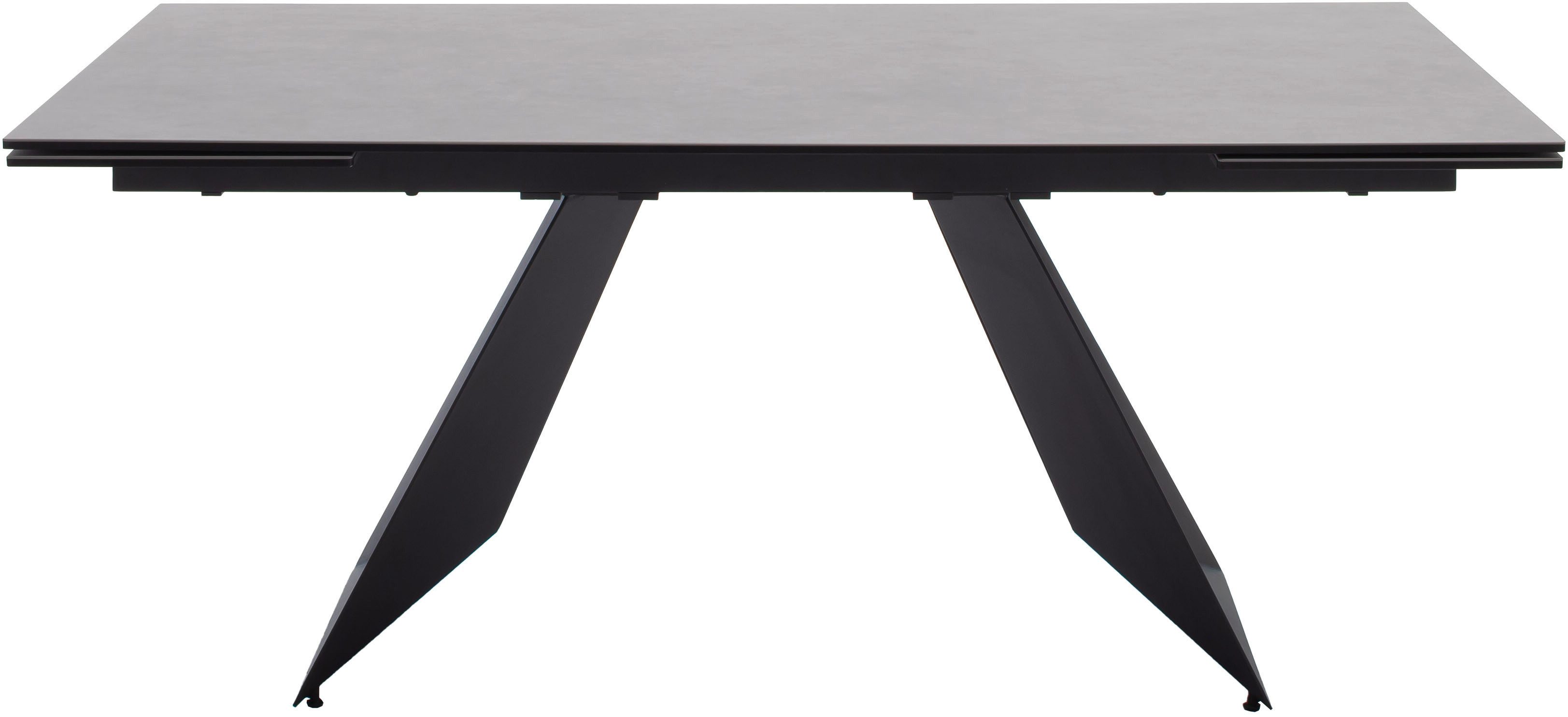 MCA furniture Esstisch Nagoya (1-St), Auszugstisch, Stirnauszug, Metallgestell, Keramik, Sicherheitsglas