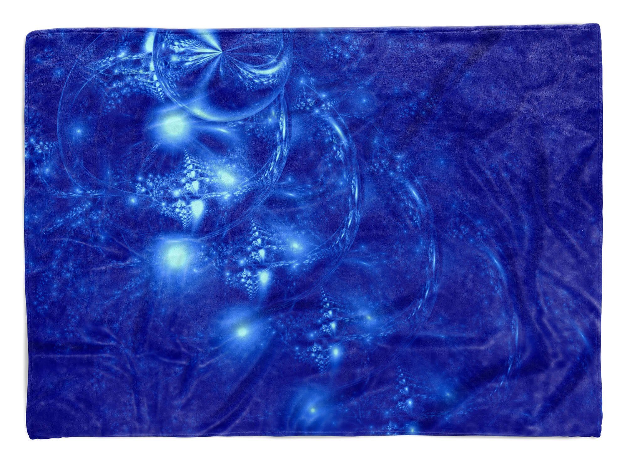 Sinus Art Handtücher Handtuch Strandhandtuch Saunatuch Kuscheldecke mit Fotomotiv Abstrakt Blau Spirituell, Baumwolle-Polyester-Mix (1-St), Handtuch
