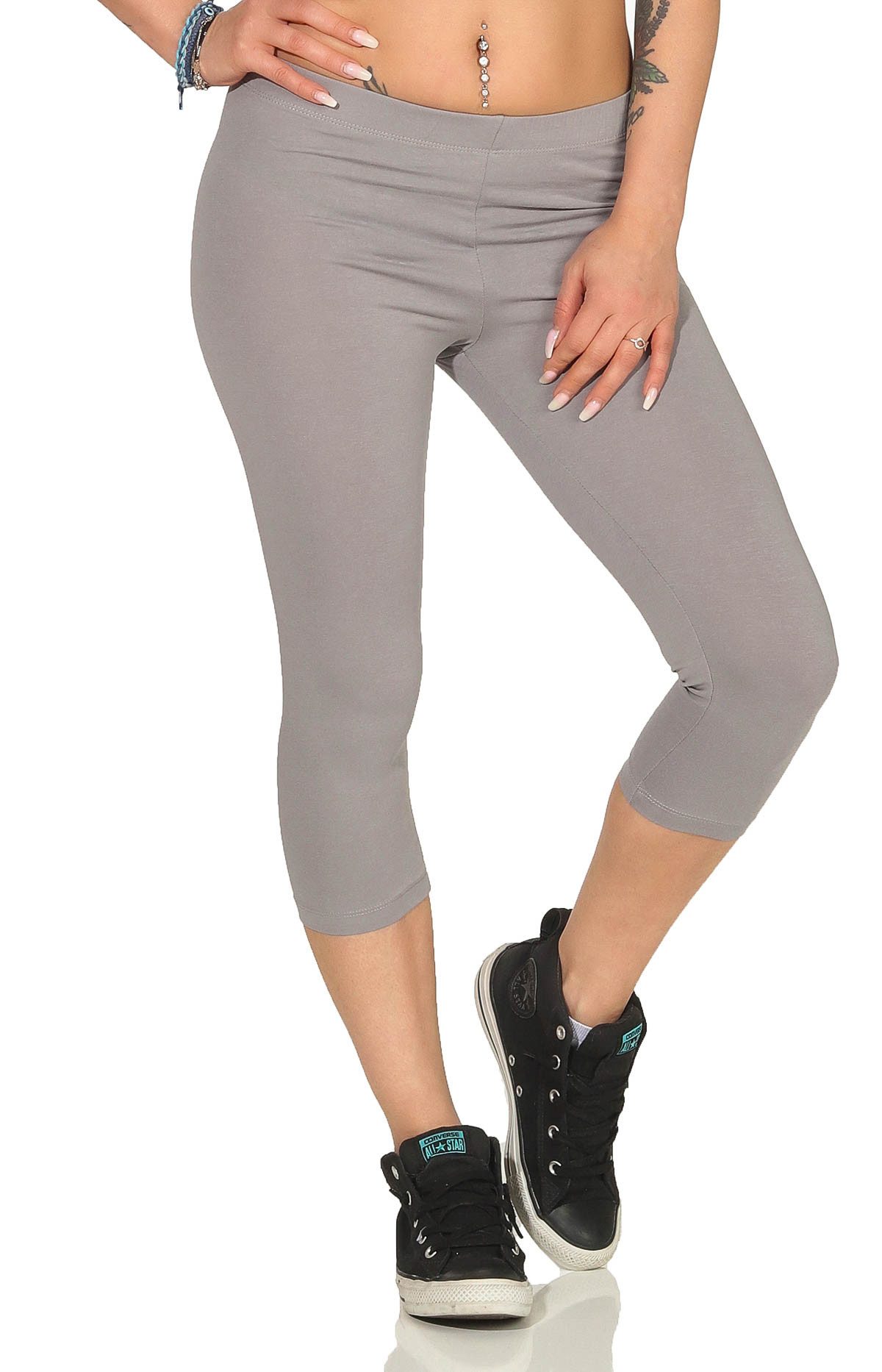 Mellice 3/4-Leggings Damen 3/4 Capri Leggings Jogginghose