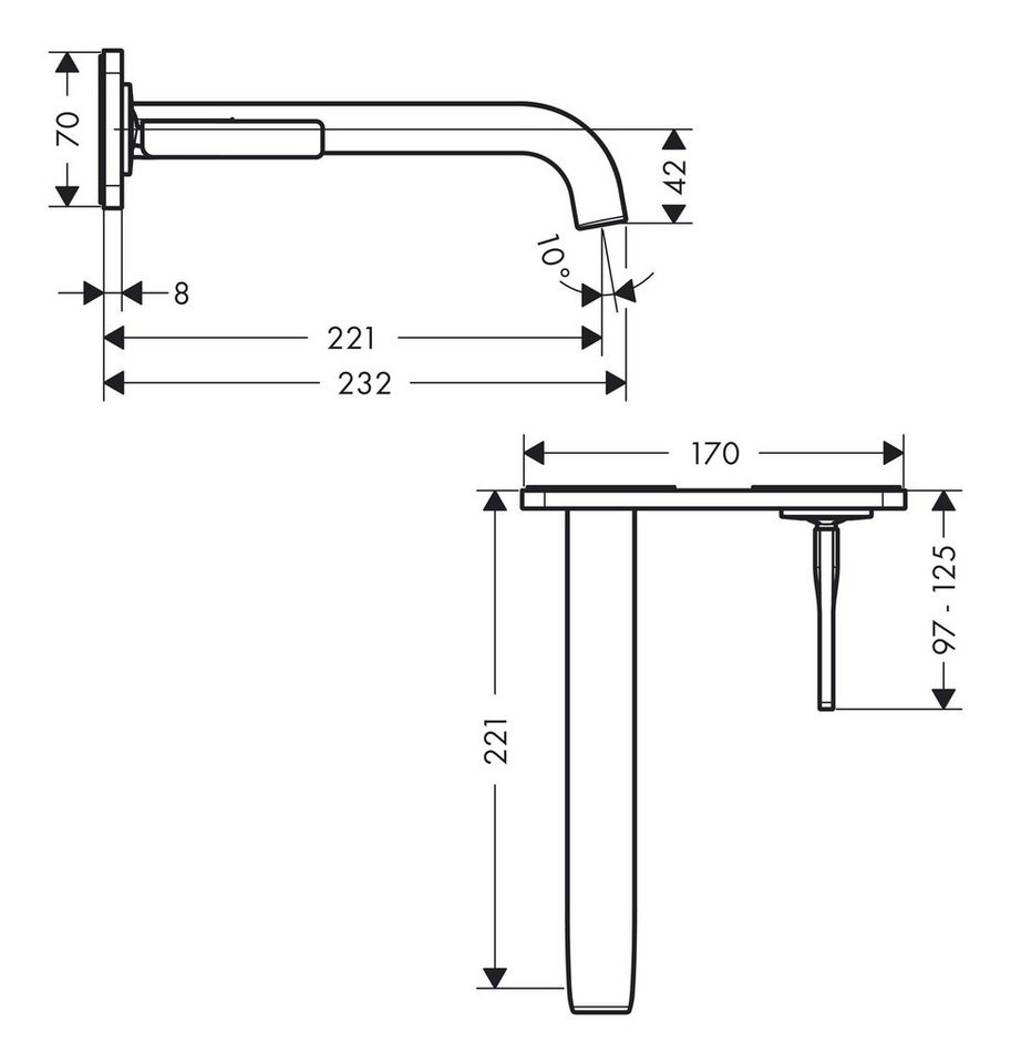 Thumbnail - hansgrohe Unterputzarmatur Axor Citterio E Waschtischmischer mit Platte Unterputz