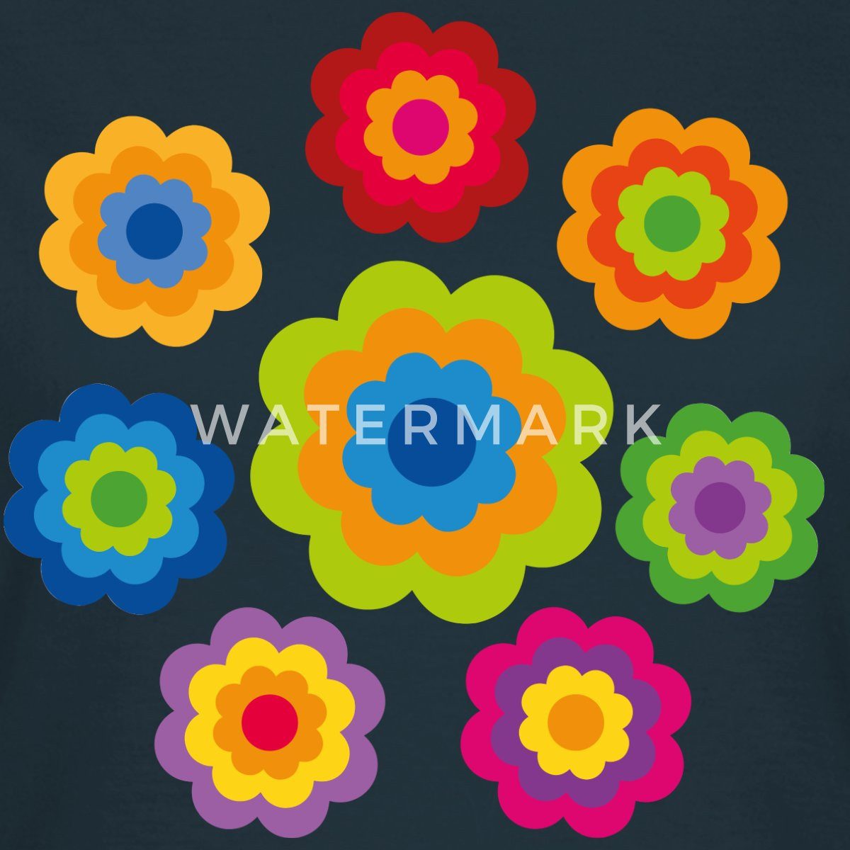 Spreadshirt T-Shirt 70er Jahre Hippie Flower günstig online kaufen