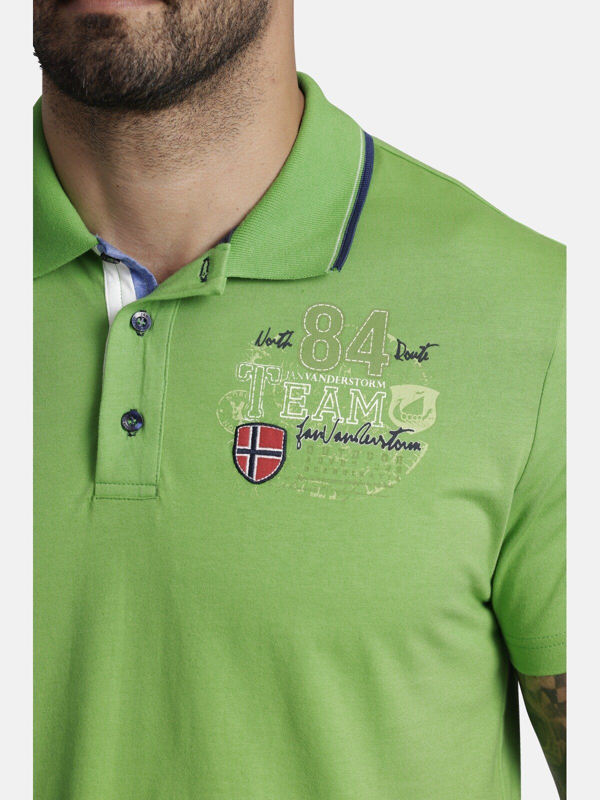 Poloshirt im grün Jan DANKFRIED mit Comfort Print Fit Vanderstorm