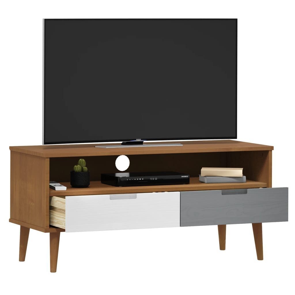 Braun cm 106x40x49 Kiefer furnicato MOLDE Massivholz TV-Schrank