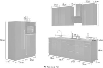 wiho Küchen Küche Chicago, Breite 330 cm, mit Hanseatic-E-Geräten, extra kurze Lieferzeit