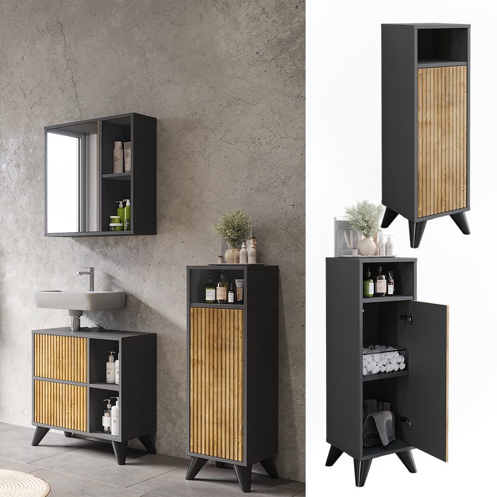 Vicco Midischrank Leano, Anthrazit/Bergeiche, 30 x günstig online kaufen