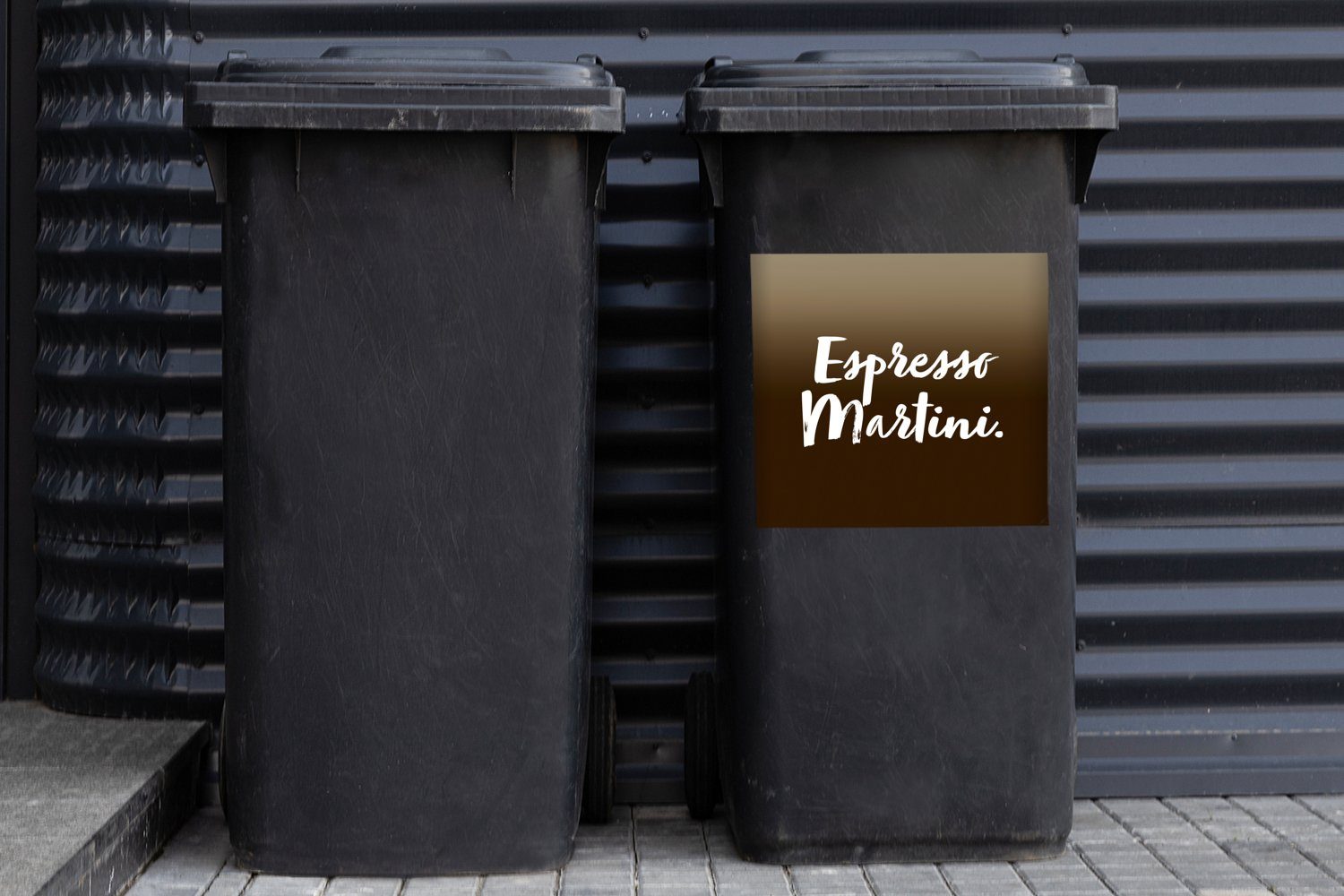 - - (1 Abfalbehälter Container, Mülltonne, Espresso - Braun Cocktails Mülleimer-aufkleber, Zitate Sticker, MuchoWow Wandsticker Text - St), Martini