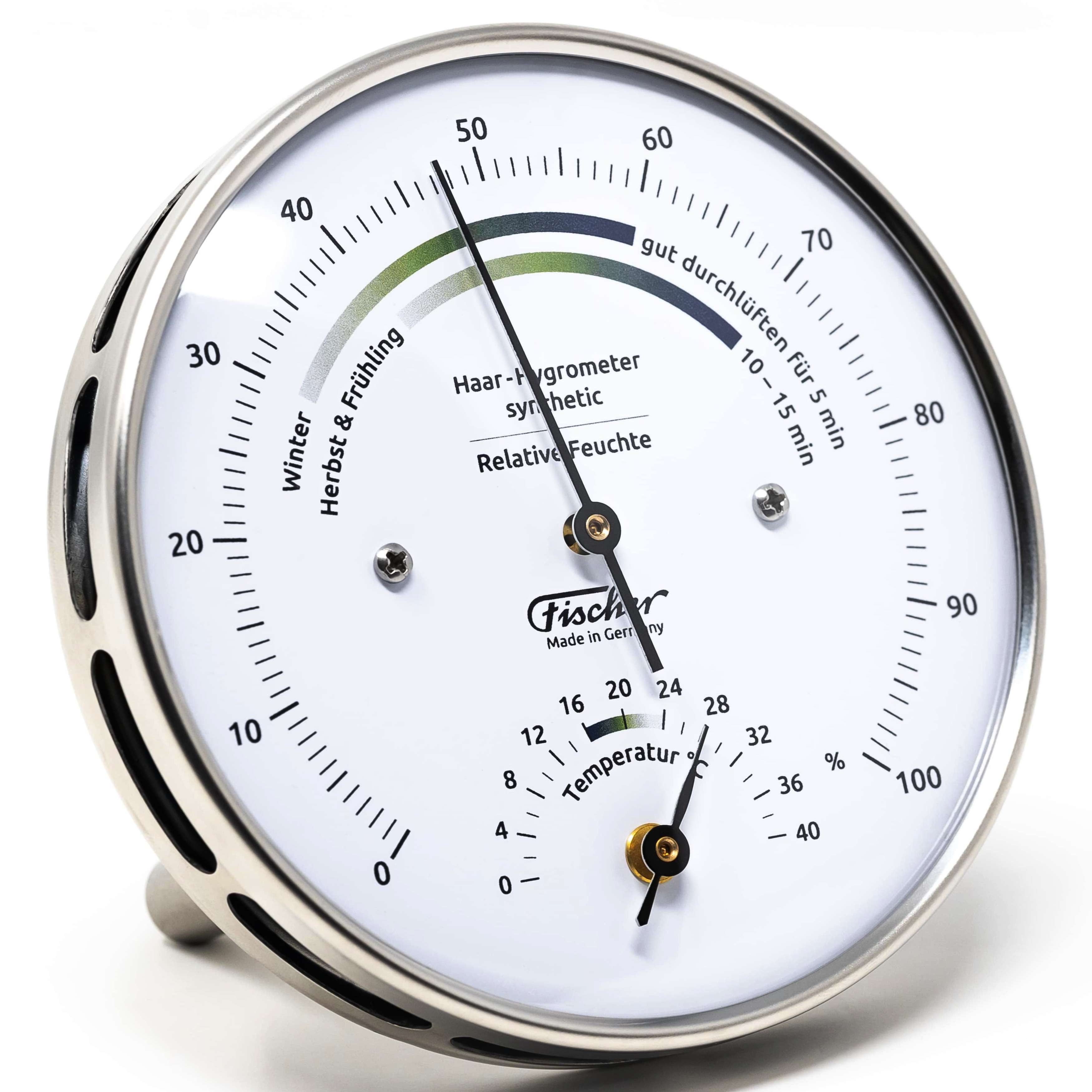 Klimamesser Fischer 122.01HT Wohnklima-Hygrometer mit Thermometer Made in Germany