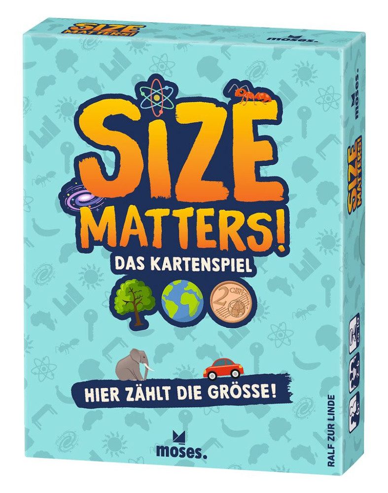 Moses. Verlag Spiel Size Matters! Schnelles Kartenspiel für 2–6 Spielende ab 6 Jahren