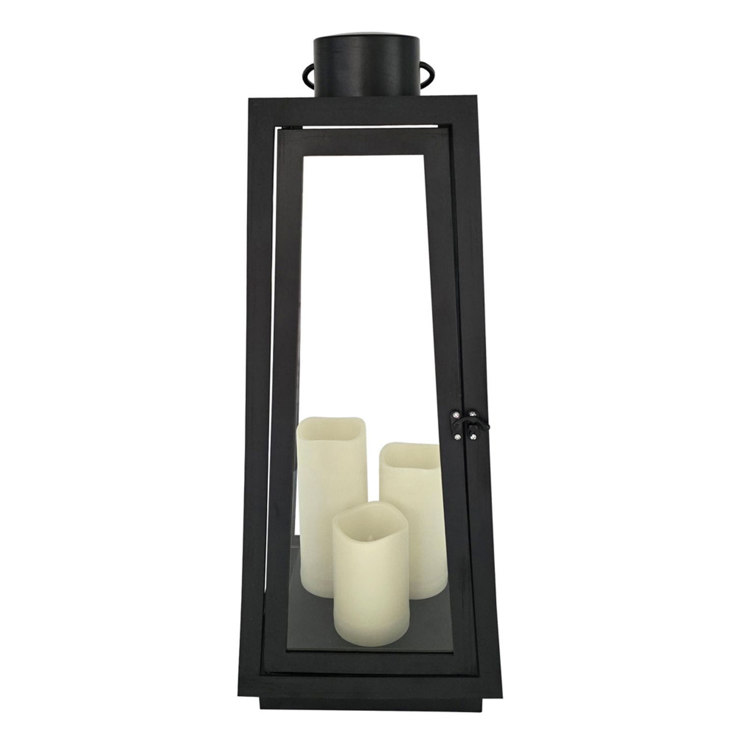 BURI Kugelleuchte LED Laterne 3 LEDs Timer 60cm Schwarz Metall Kerzenhalter günstig online kaufen