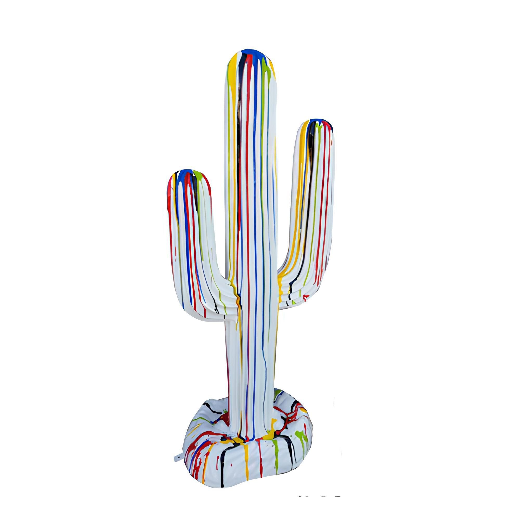 Xlmoebel Skulptur Vielfarbige Kaktus-Dekoration für Garten und Balkon (Skulptur A753E-185x84cm), Hergestellt in Europa
