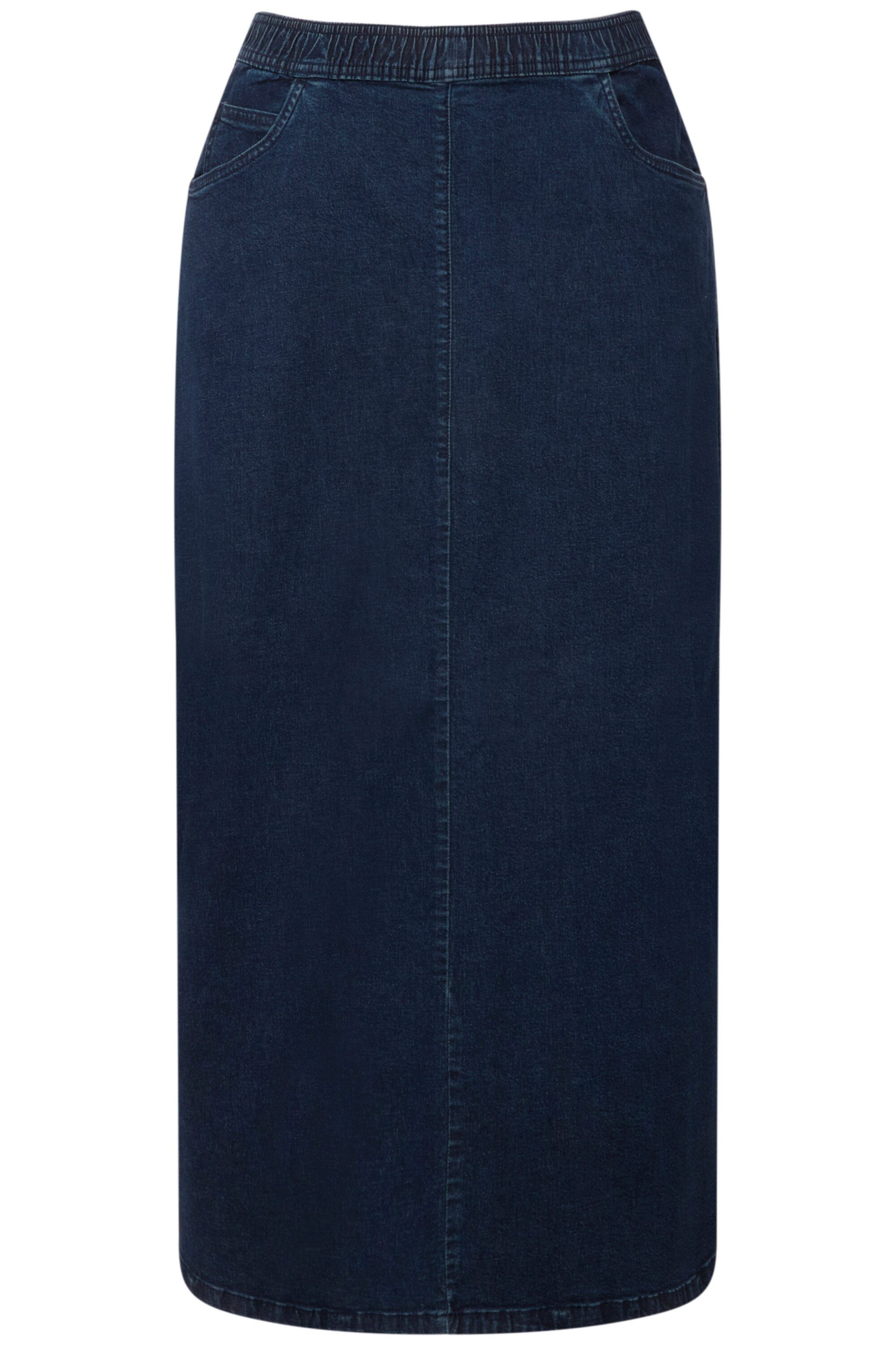 Ulla Popken Jeansrock Jeans-Rock ausgestellt Elastikbund günstig online kaufen