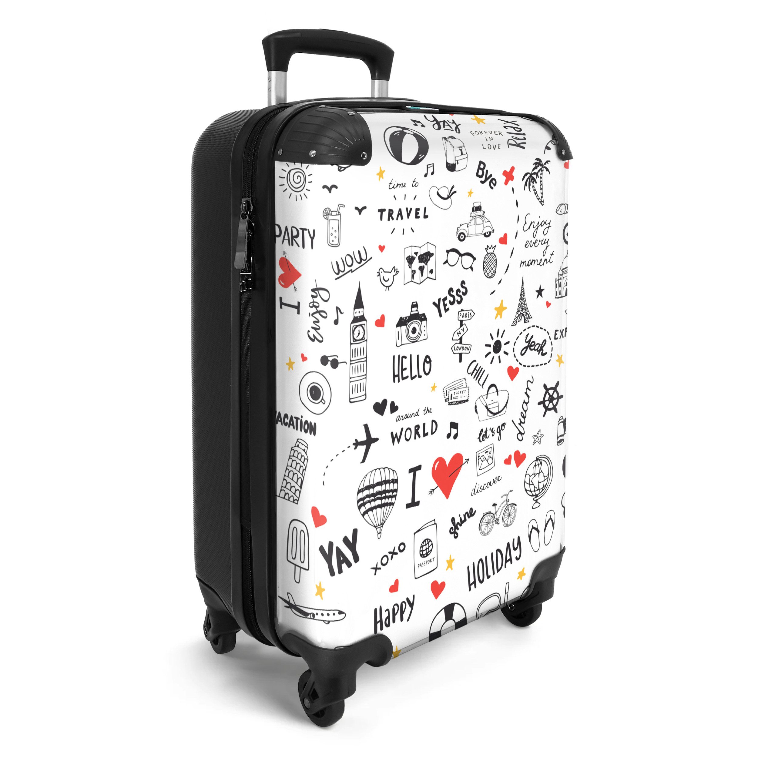 NoBoringSuitcases.com© Hartschalen-Trolley Muster - Kritzelei - günstig online kaufen