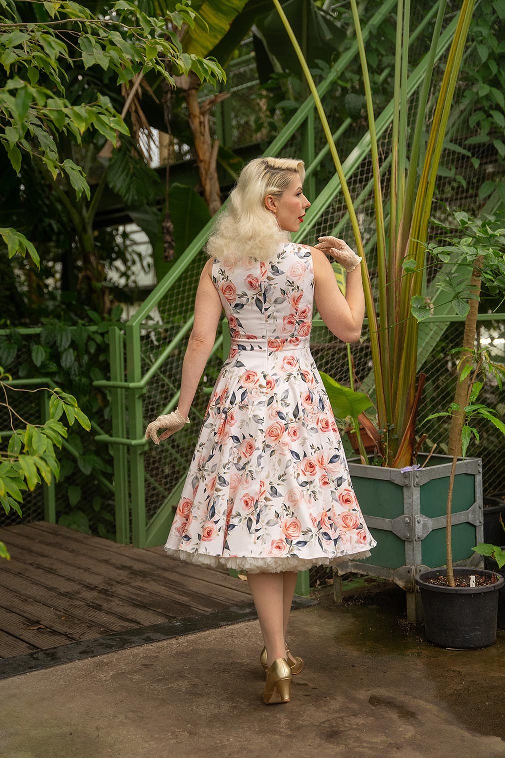 Hearts & Roses London A-Linien-Kleid Aurora Floral Rose Retro Vintage Fit-N-Flare 50er