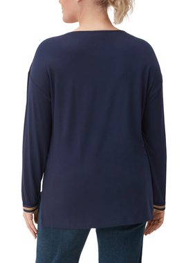TRIANGLE Langarmshirt Shirt mit Rippbündchen Streifen-Detail