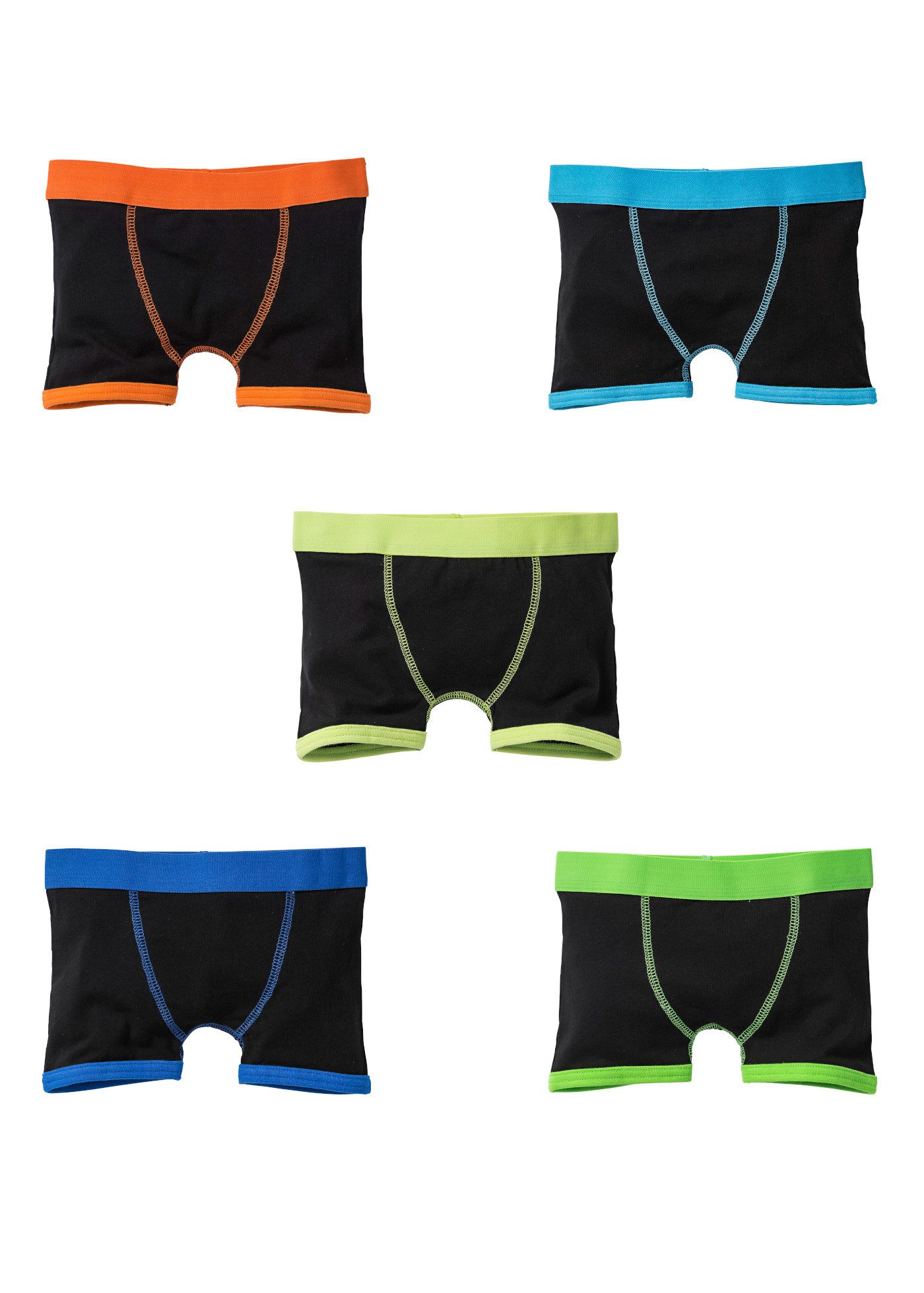 bonprix Boxershorts (Packung, 5er) weiches Material, elastische Beinabschlüsse, flexibler Bund