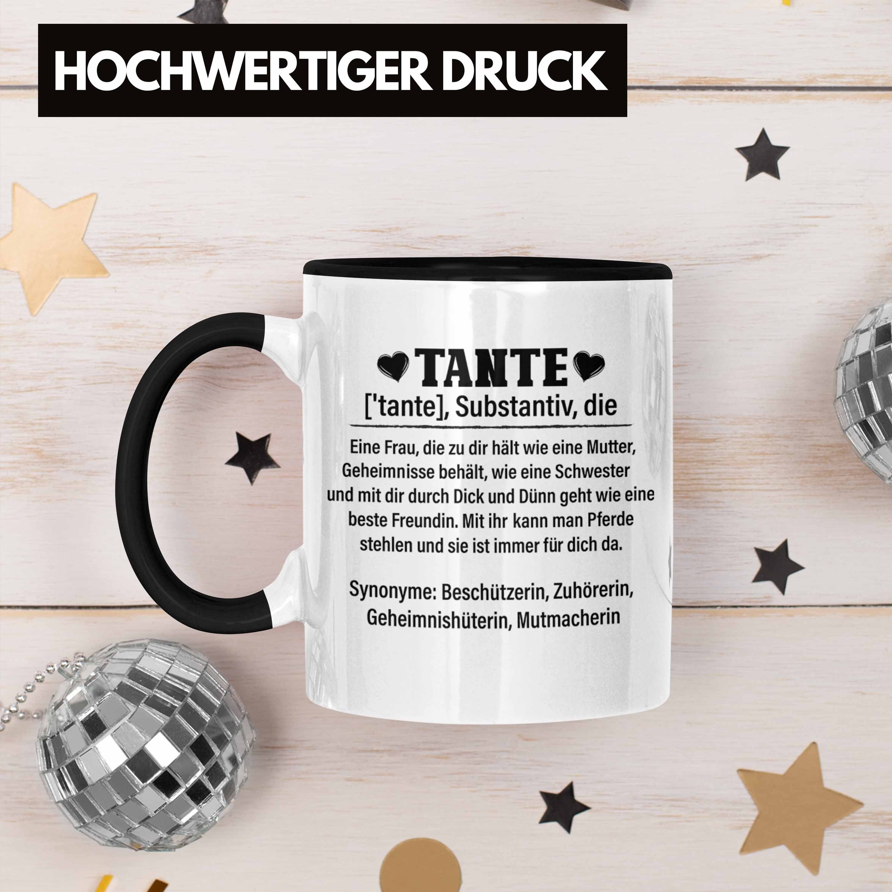 Beste Schwarz Tasse Welt Spruch Beste Geschenkidee Lustig Trendation Nichte Tante Trendation Tante von der Geschenk - Tasse