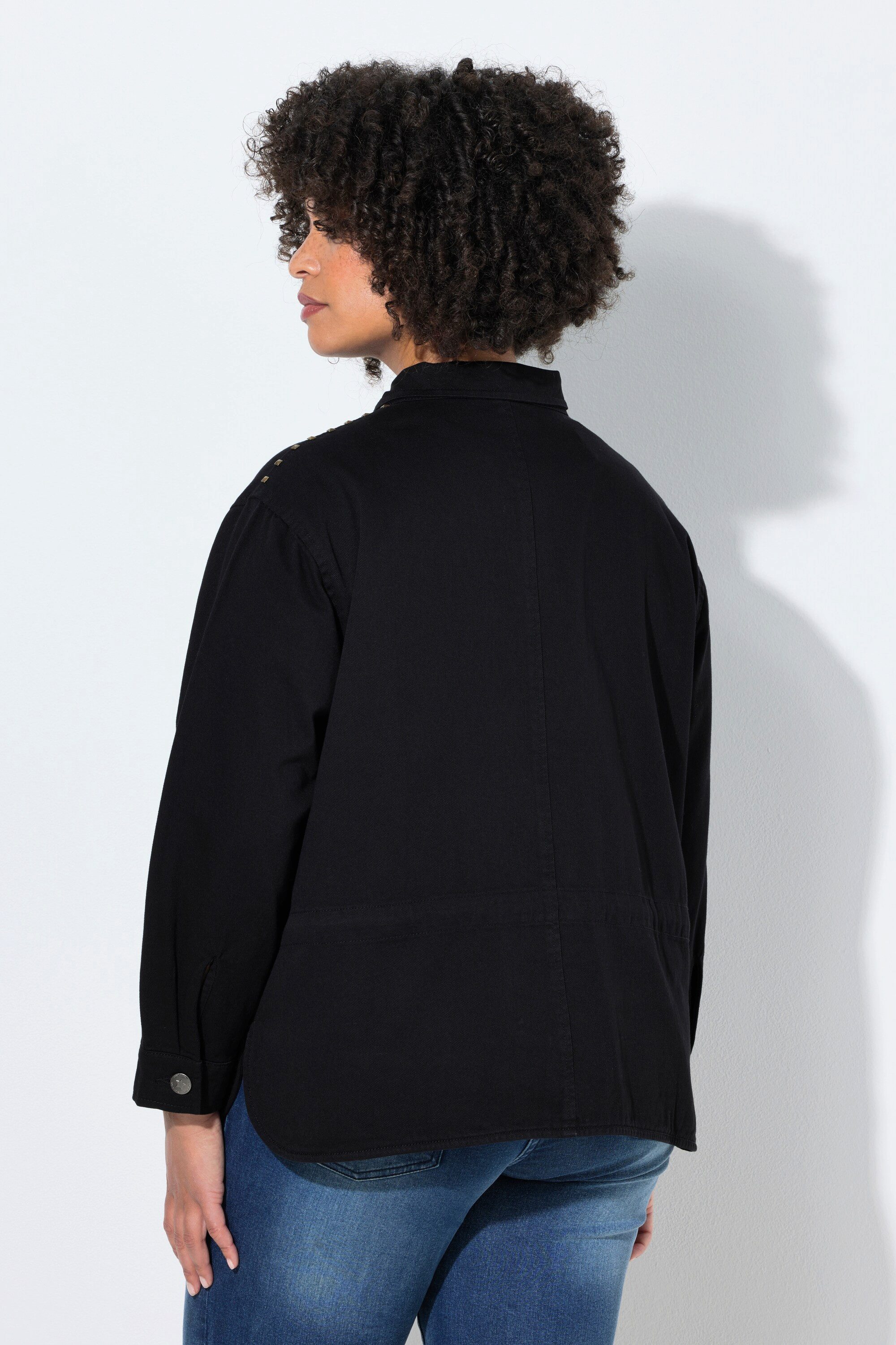 Angel of Style Sommerjacke Jacke Boxy Fit Baumwolltwill Ziernieten