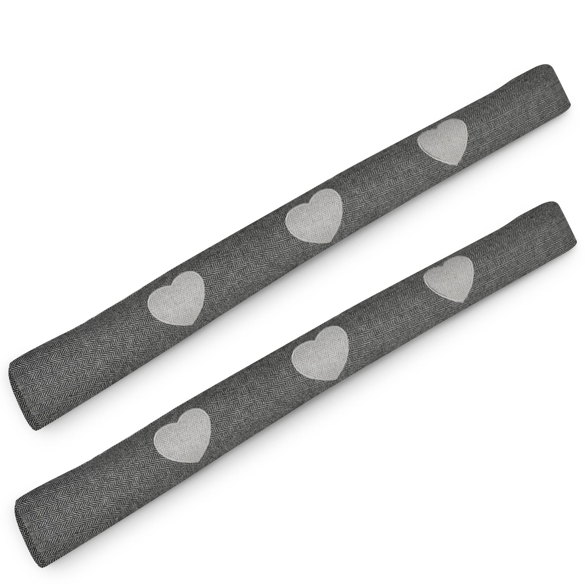 Beautissu Zugluftstopper 2er Set Zugluftstopper 120 cm lang Tuuli HR, Anthrazit, Windstopper als Türvorleger, Haustür Rolle und Kälteschutz Luftstopper