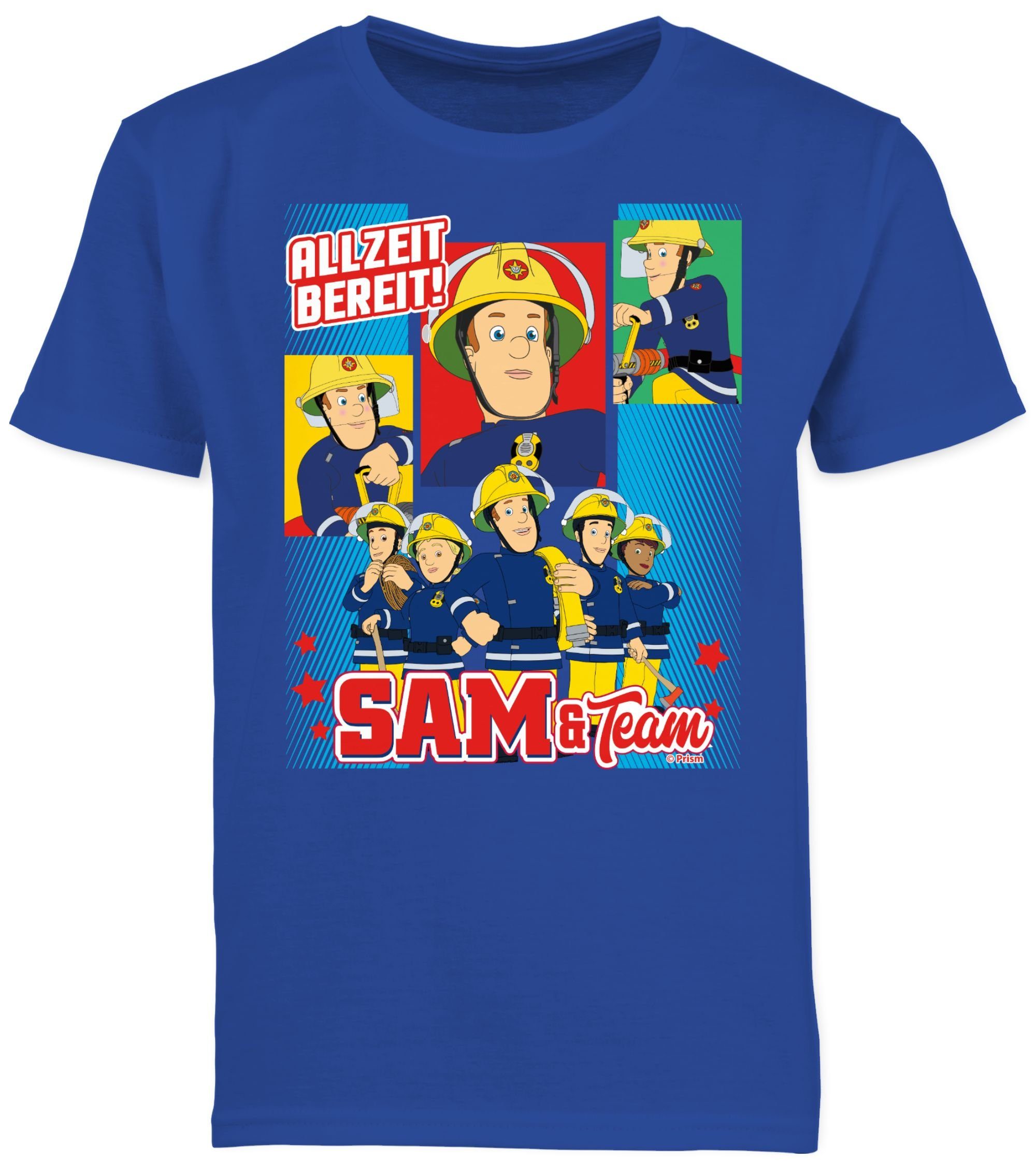 bereit! T-Shirt Jungen Shirtracer Team & Royalblau Feuerwehrmann - Allzeit Sam Sam 02