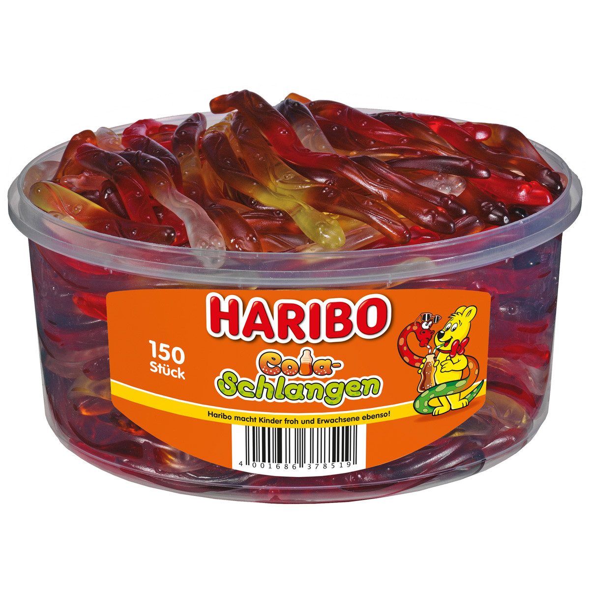HARIBO Süßigkeit, Haribo Colaschlangen mit Cola Zitrone und Cola Kirsch Geschmack 1050g