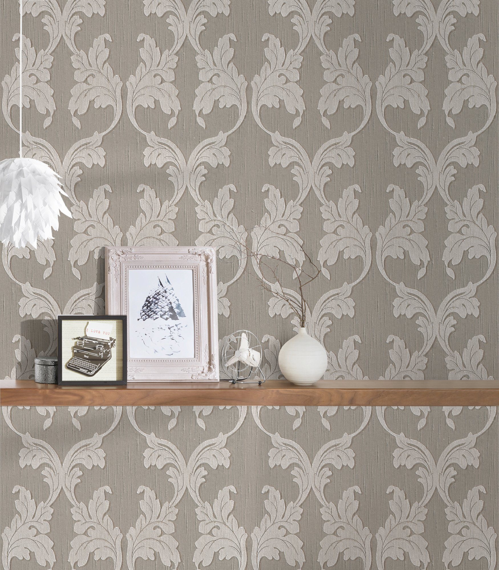 Architects Paper Textiltapete Tessuto, samtig, floral, Barock, gemustert, Tapete Barock Tapeten Wohnzimmer Schlafzimmer Küche modern Flur Design