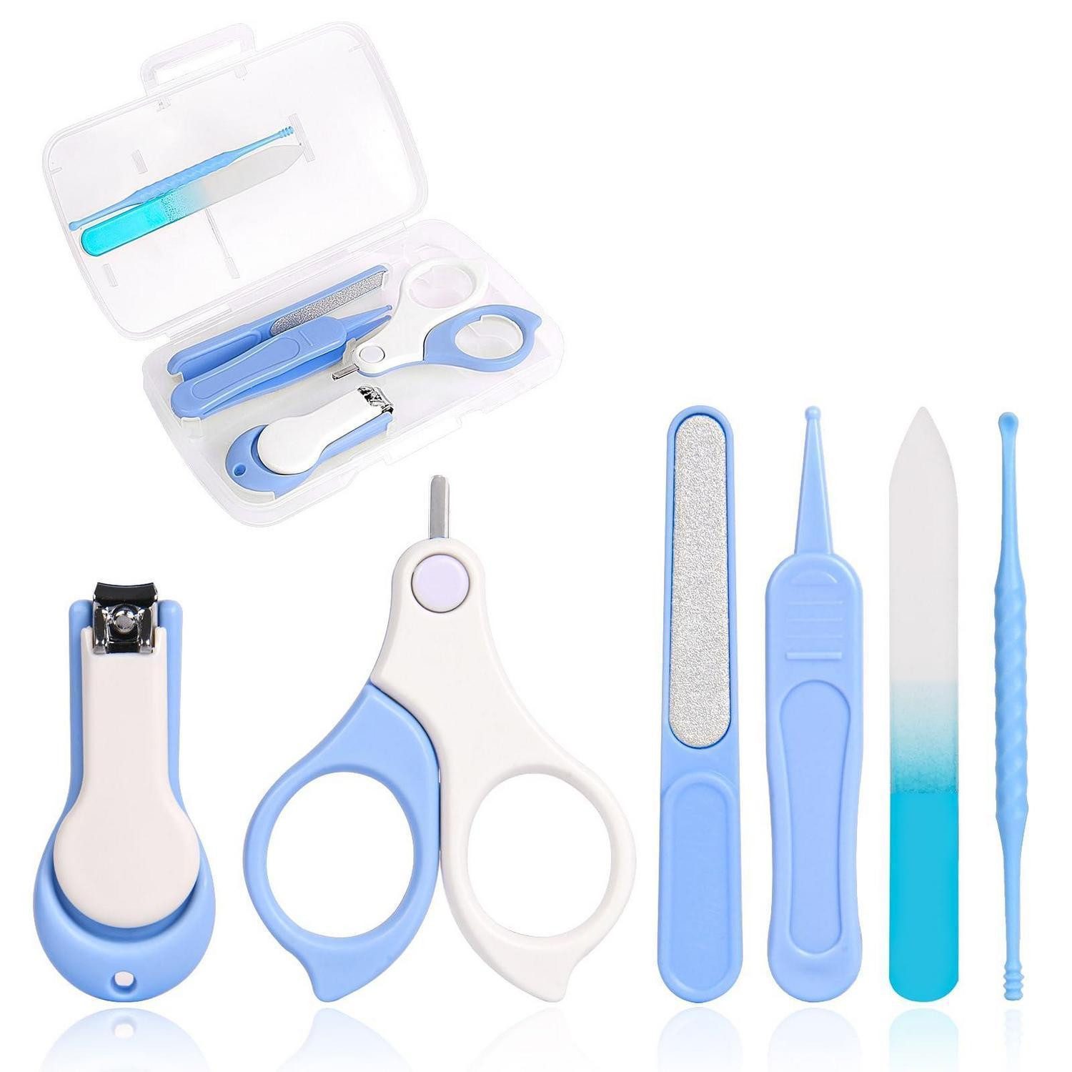 LuxusKollektion Nagelknipser-Set Babypflegeset 6-in-1 Blau