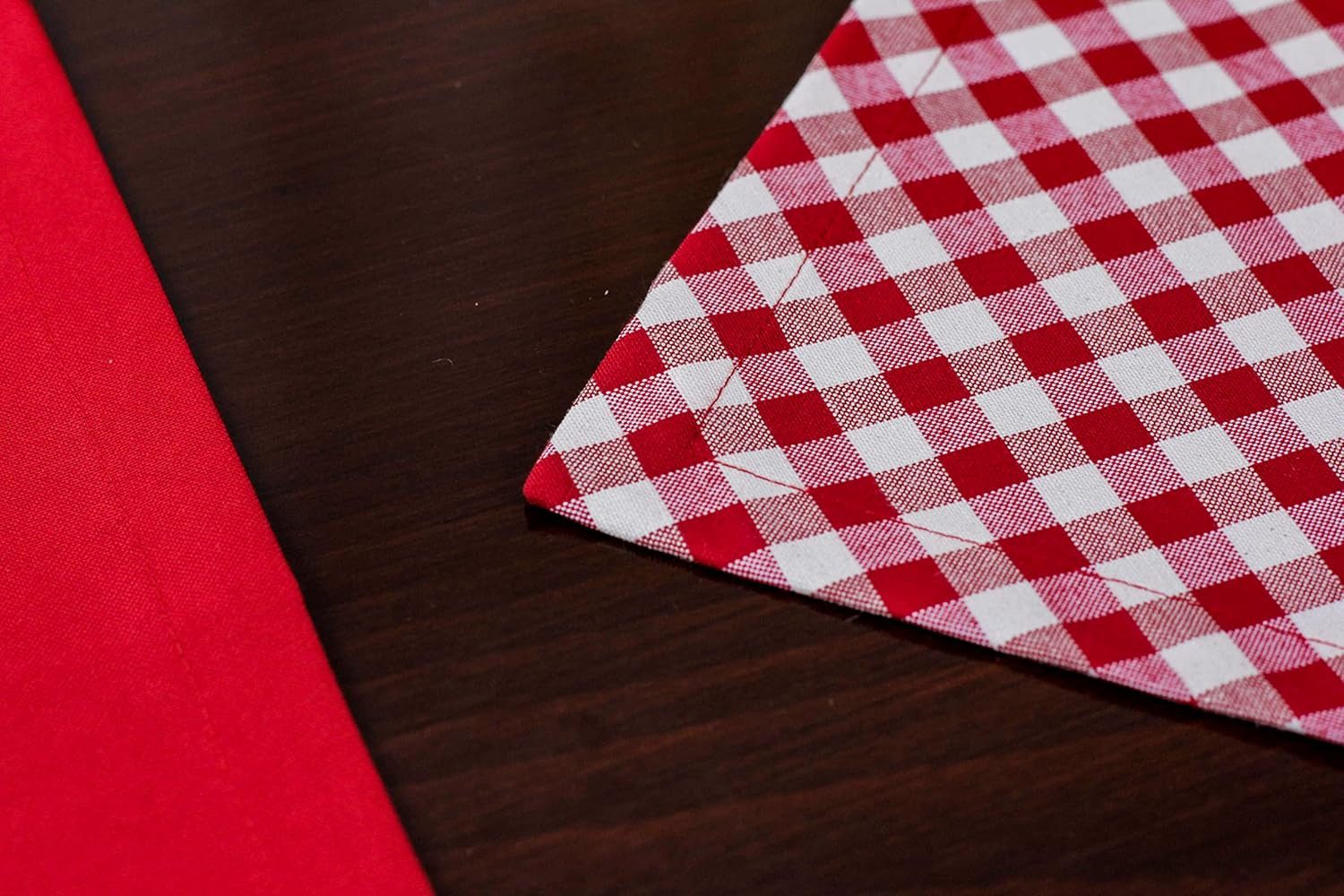 Ekershop Tischläufer und 6 Platz-Matten Set Tischset Platzset Platzdecken Rot Kariert (Kariert) – Bild 4 von 5