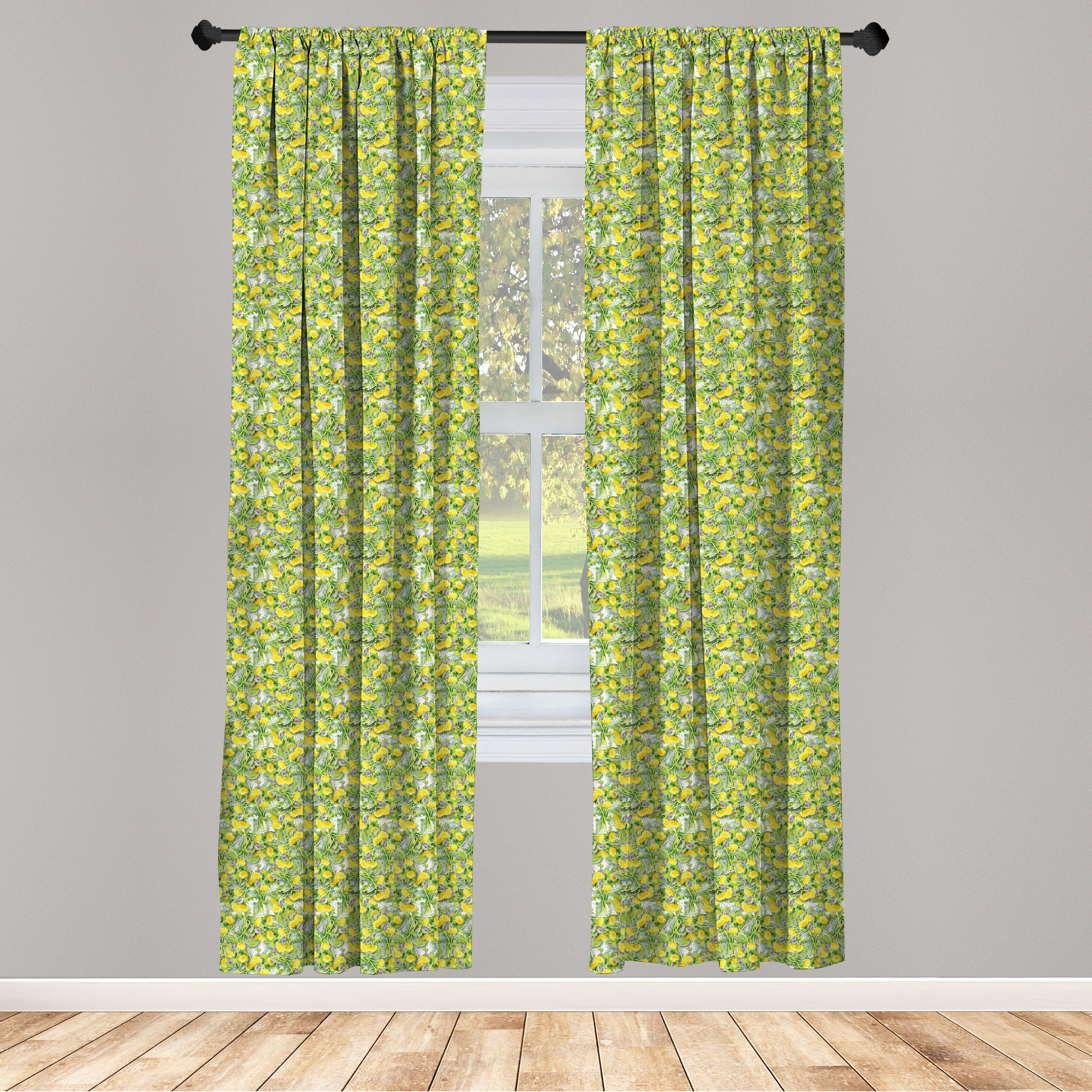 Gardine Vorhang für Wohnzimmer Schlafzimmer Dekor, Abakuhaus, Microfaser, Blume Haufen von Chrysanthemum Knospen