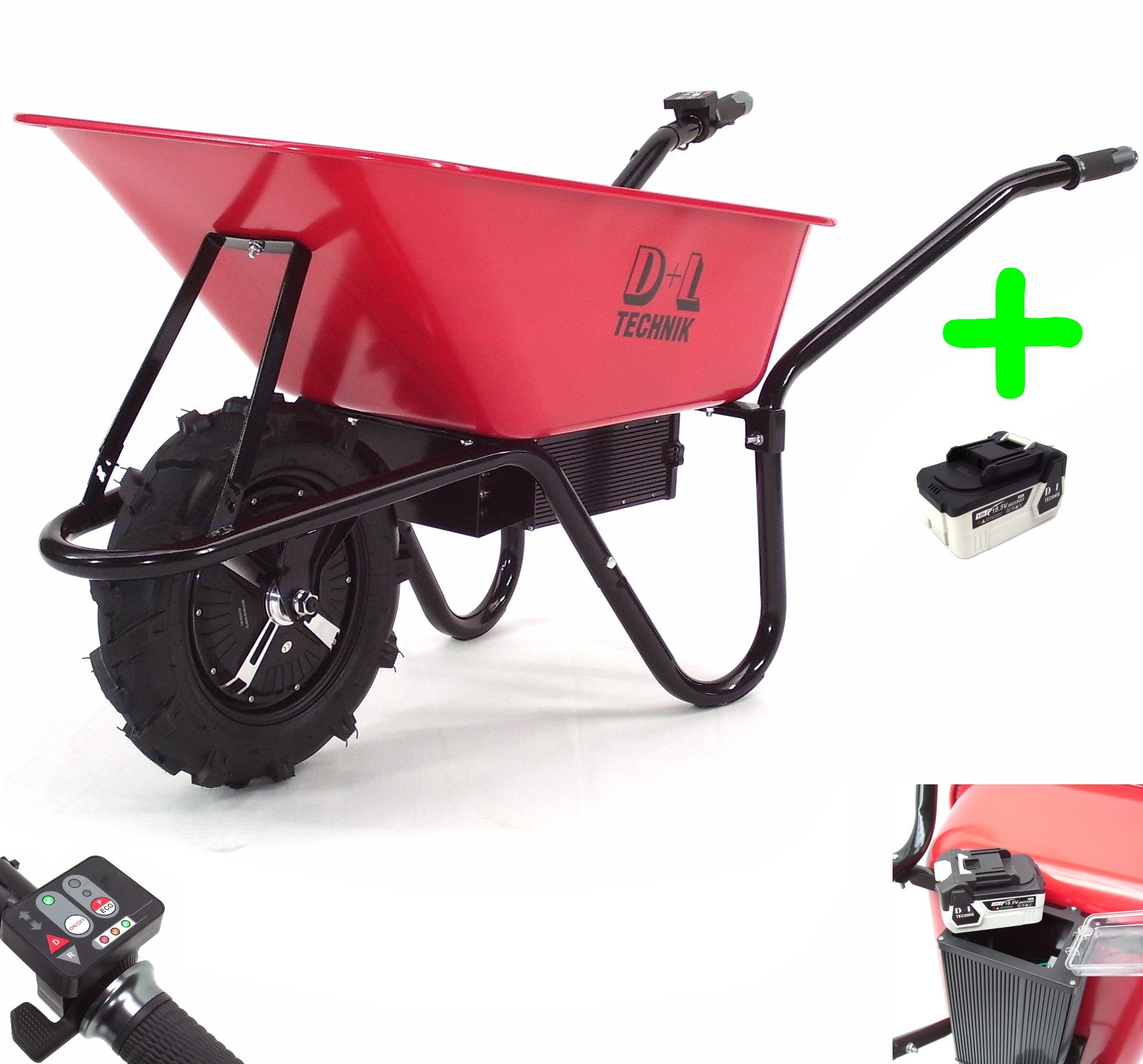 Apex Motorschubkarre Elektrische Schubkarre 150kg Li-Ion Akku 18,5V Elektro Dumper 55962, 1-tlg.