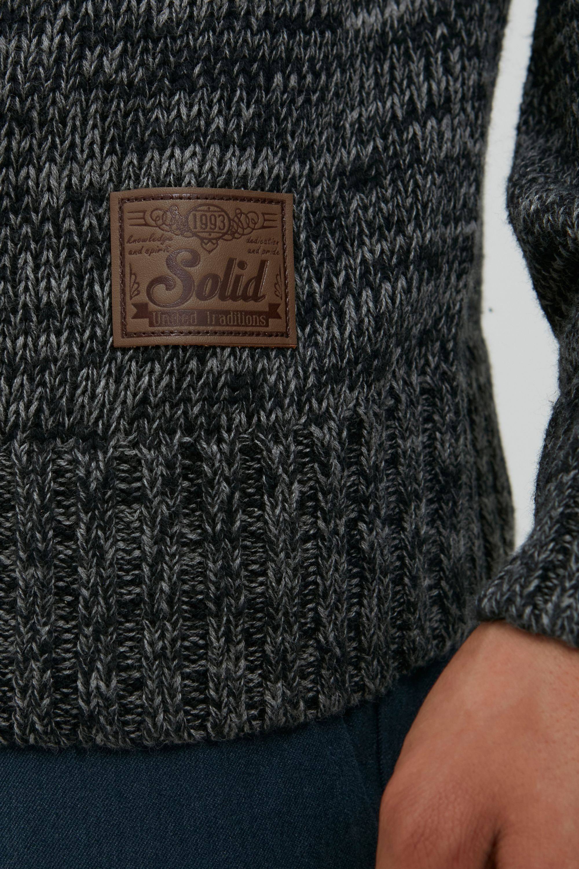 !Solid Troyer SDPhilostrate Strickpulli in Melange-Optik